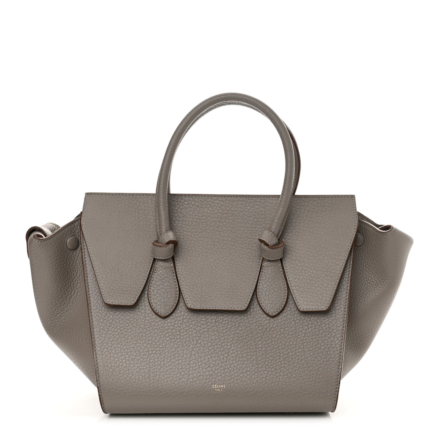 Crisped Calfskin Mini Tie Knot Tote Medium Grey