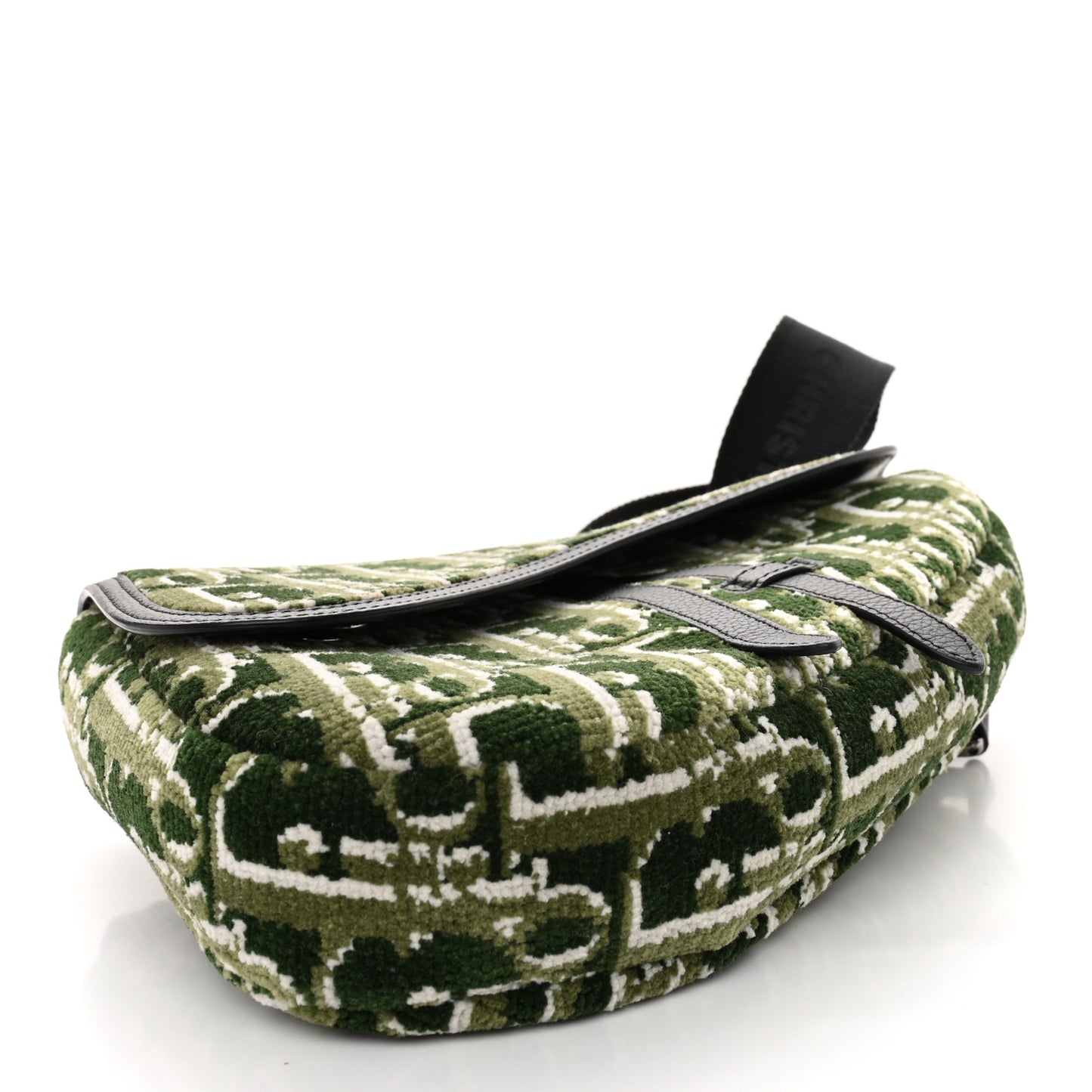 Velvet Oblique Mens Saddle Bag Black Green