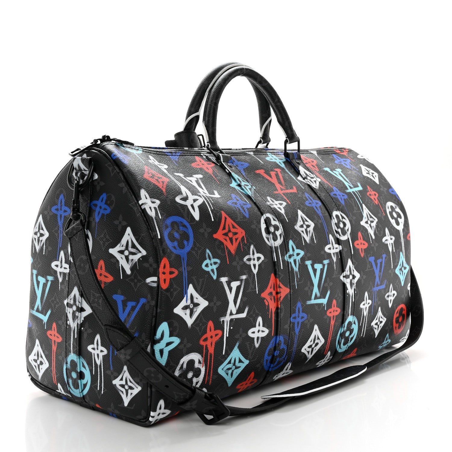 Louis Vuitton Monogram Eclipse LV Graffiti Keepall Bandouliere 50 Multicolor 2 of 9
