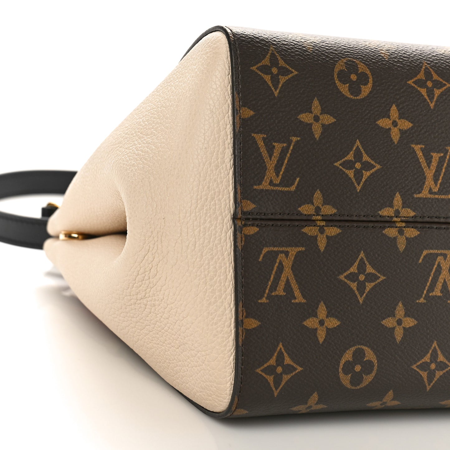 Calfskin Monogram Fold Tote PM Cerise Cream Black