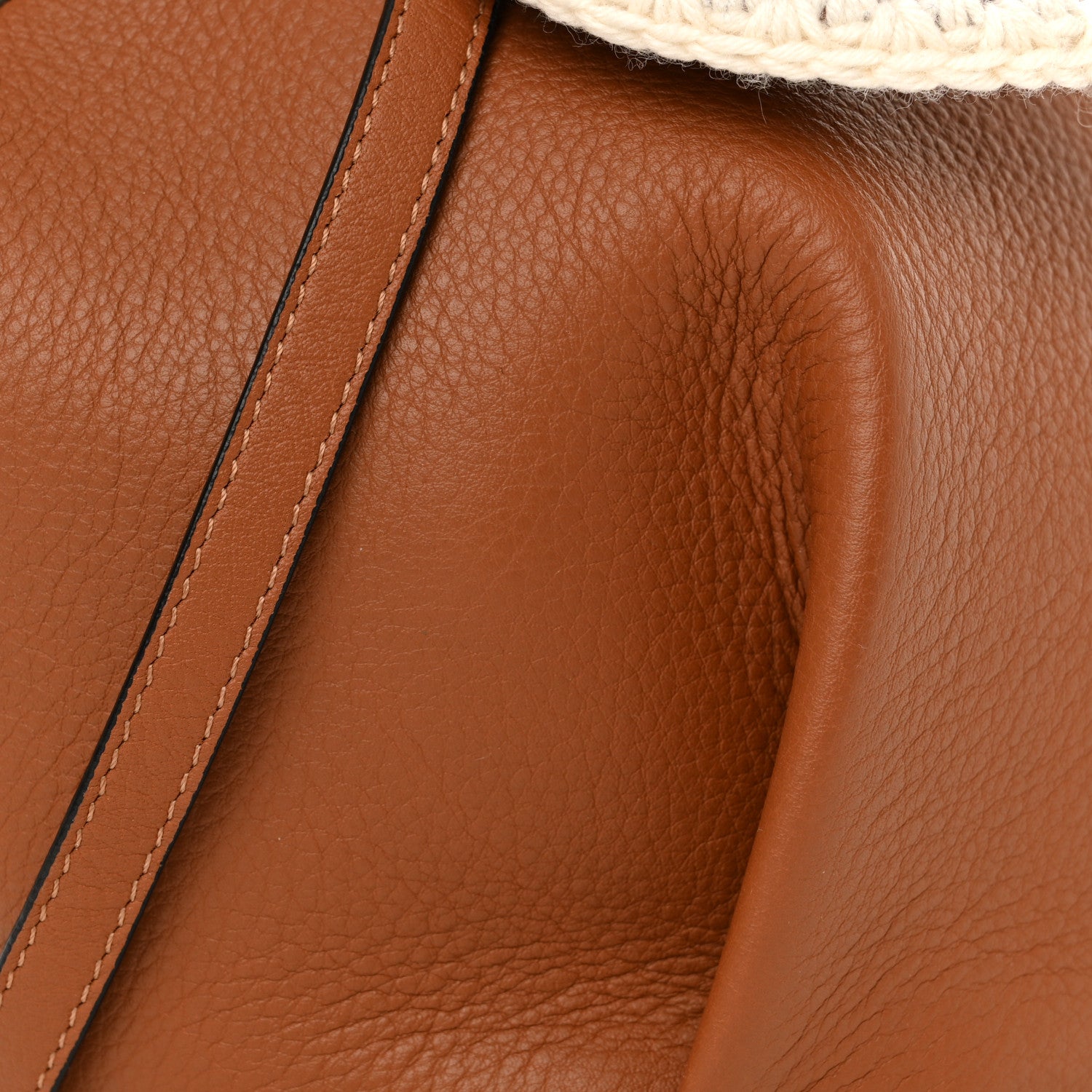 Loewe Calfskin Shearling Mini Bunny Crossbody Bag Caramel 7 of 10
