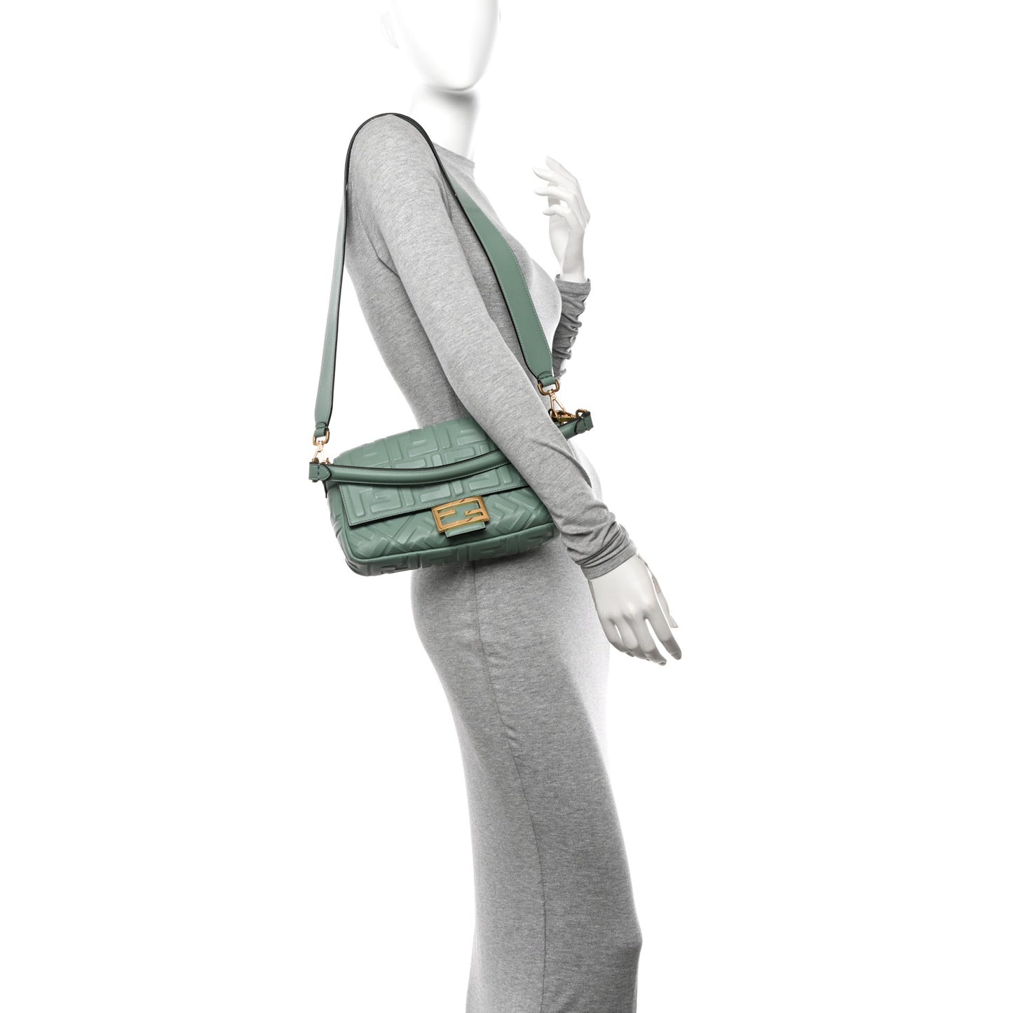 Nappa FF 1974 Embossed Baguette Menta