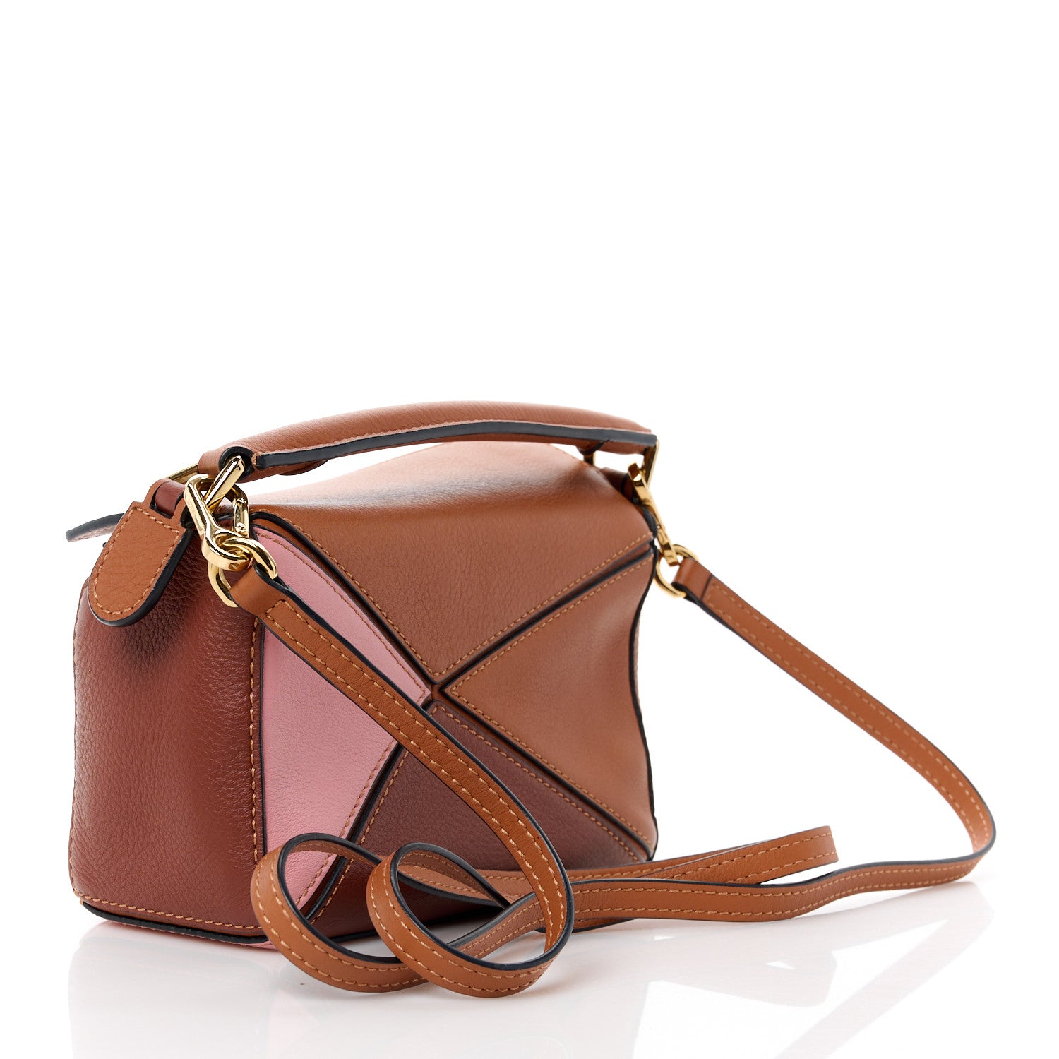 Loewe Calfskin Mini Puzzle Bag Tan Medium Pink 3 of 11