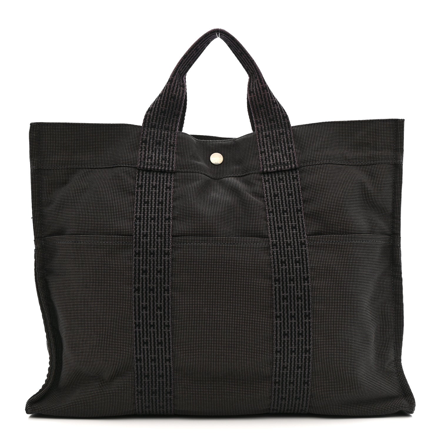 Hermes Canvas Herline MM Tote Grey 1827220 – FASHIONPHILE