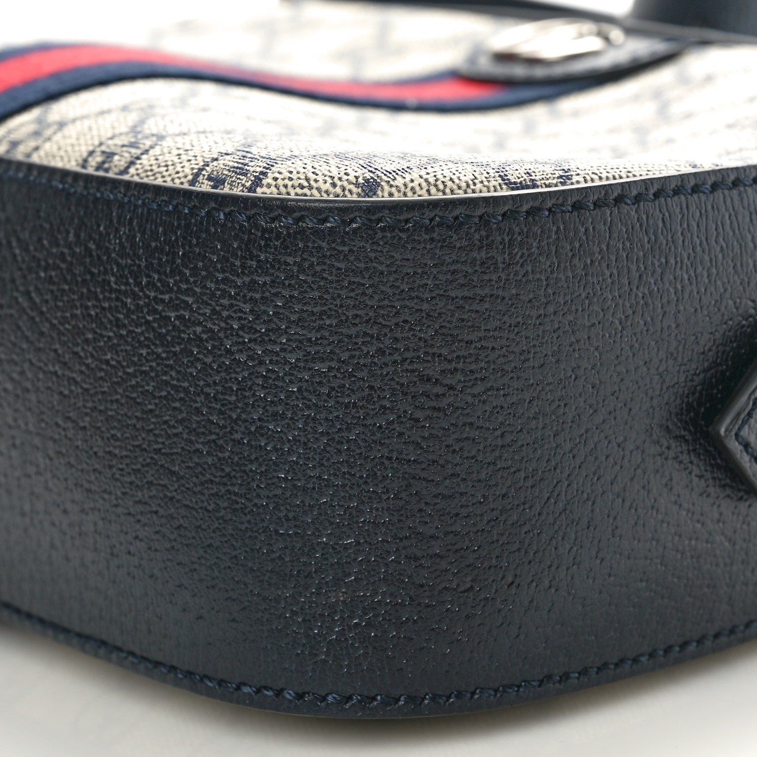 Gucci GG Supreme Monogram Textured Dollar Calfskin Web Small Ophidia Camera Bag Beige Blue 10 of 10