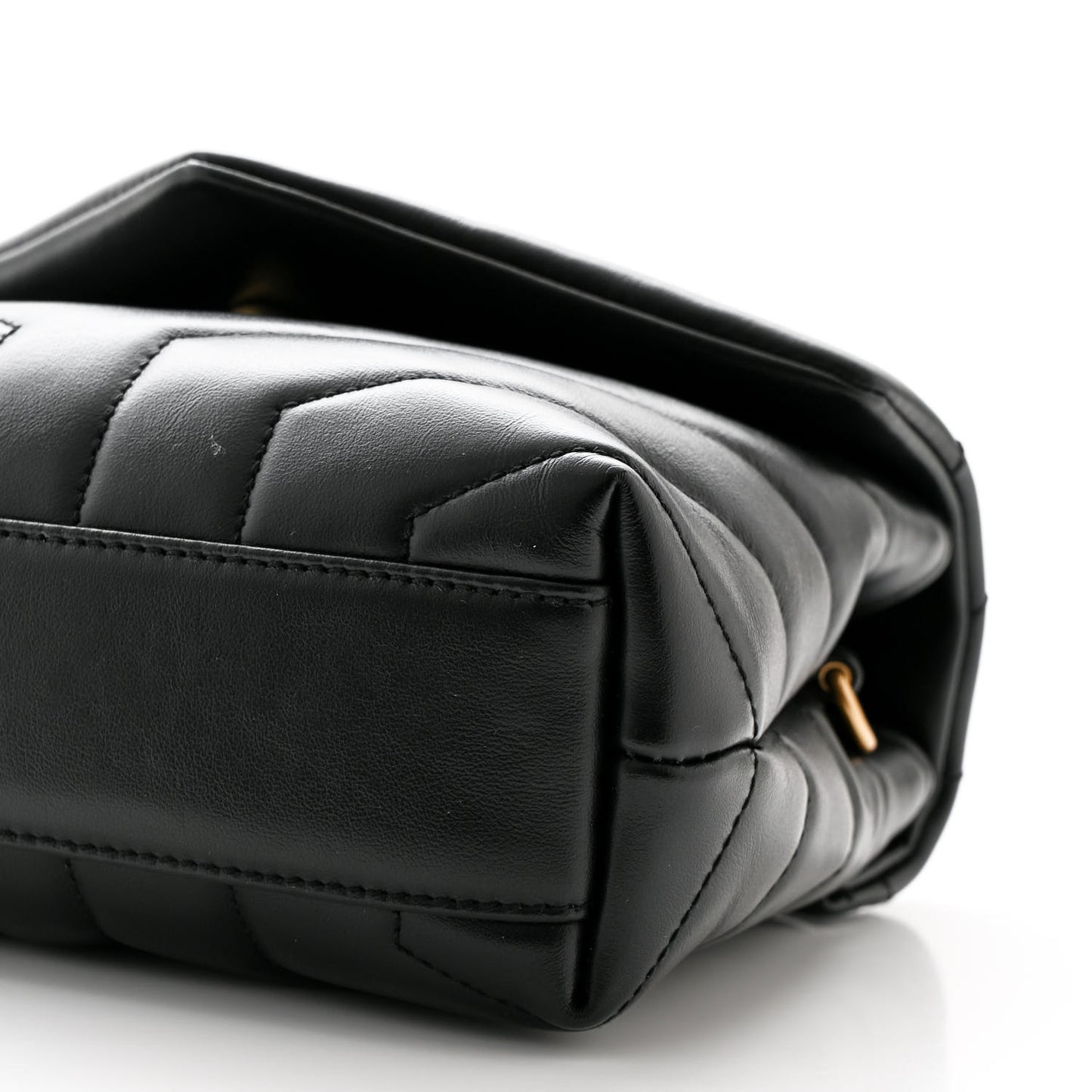 Calfskin Y Quilted Monogram Toy Loulou Crossbody Bag Black