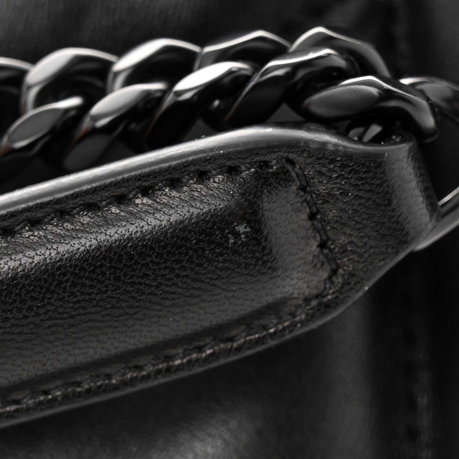Saint Laurent Lambskin Quilted Monogram Monochrome Medium Loulou Puffer Chain Satchel Black 11 of 11
