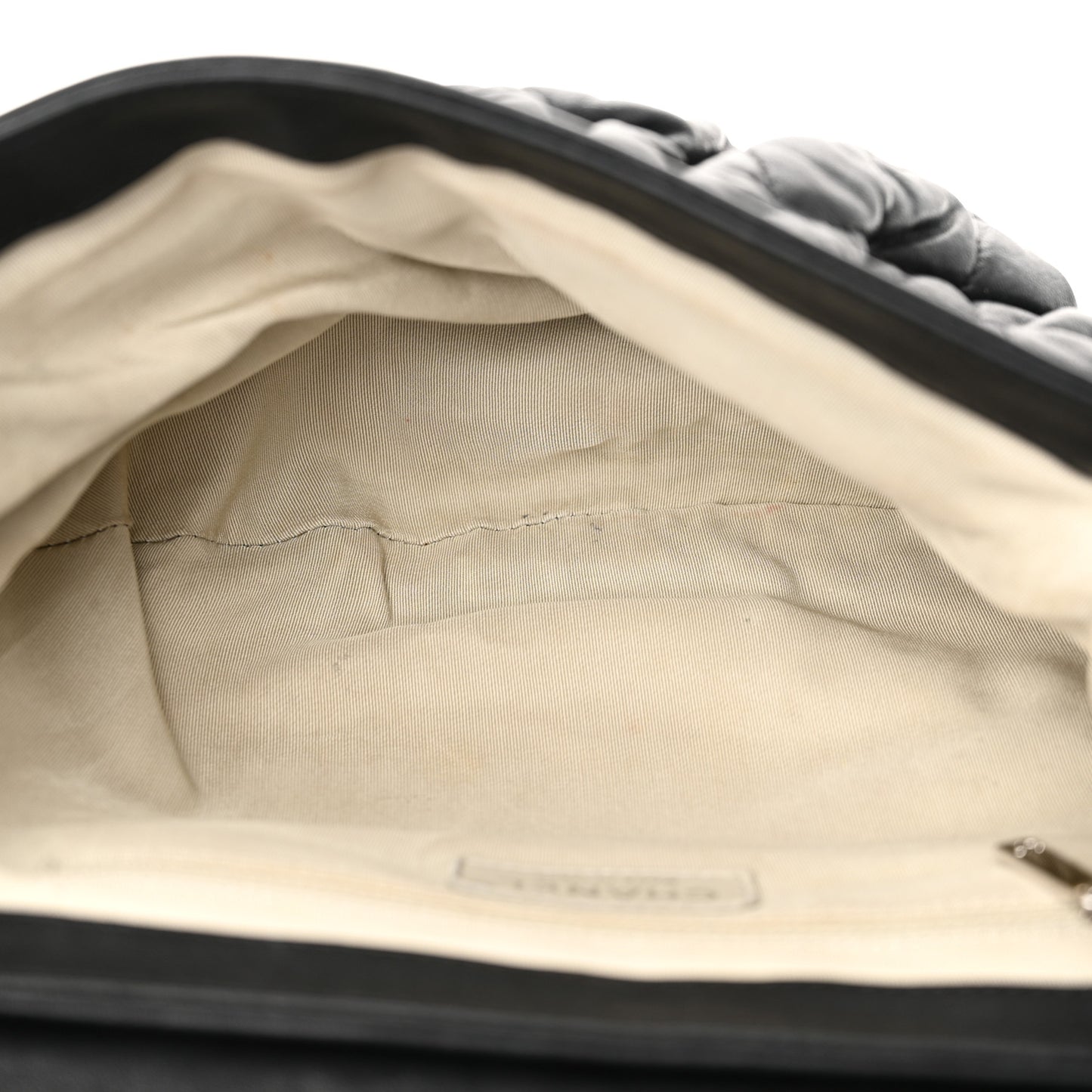 Washed Lambskin Quilted Medium Chain Around Messenger Black