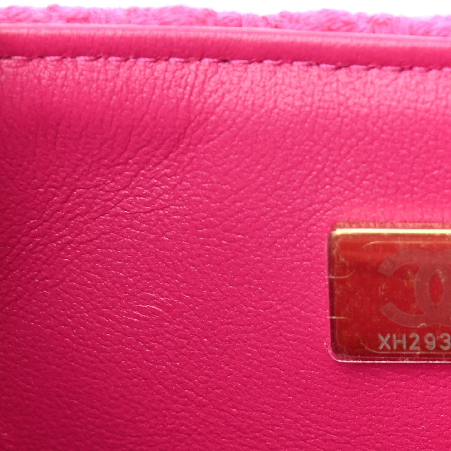 Cashmere Tweed Quilted Mini Rectangular Flap Fuchsia