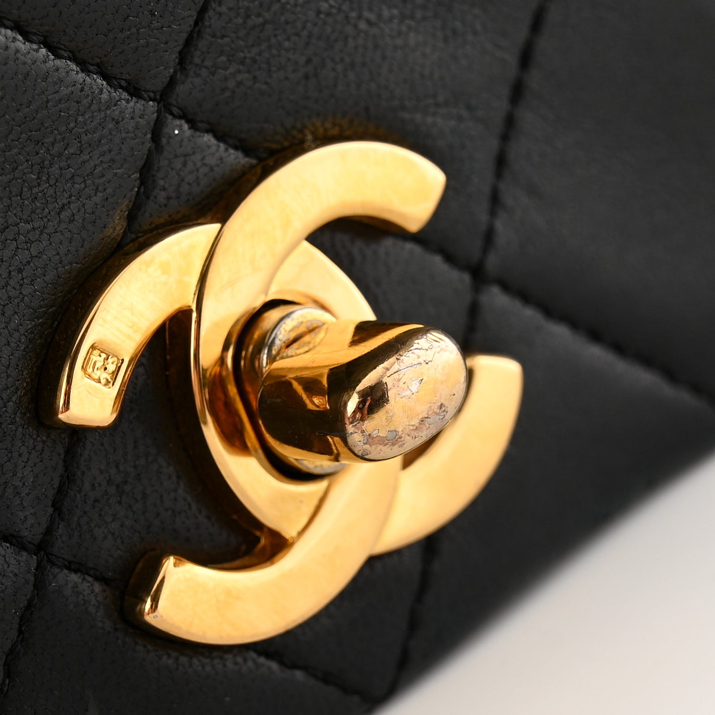 Lambskin Quilted Small Single Flap Black