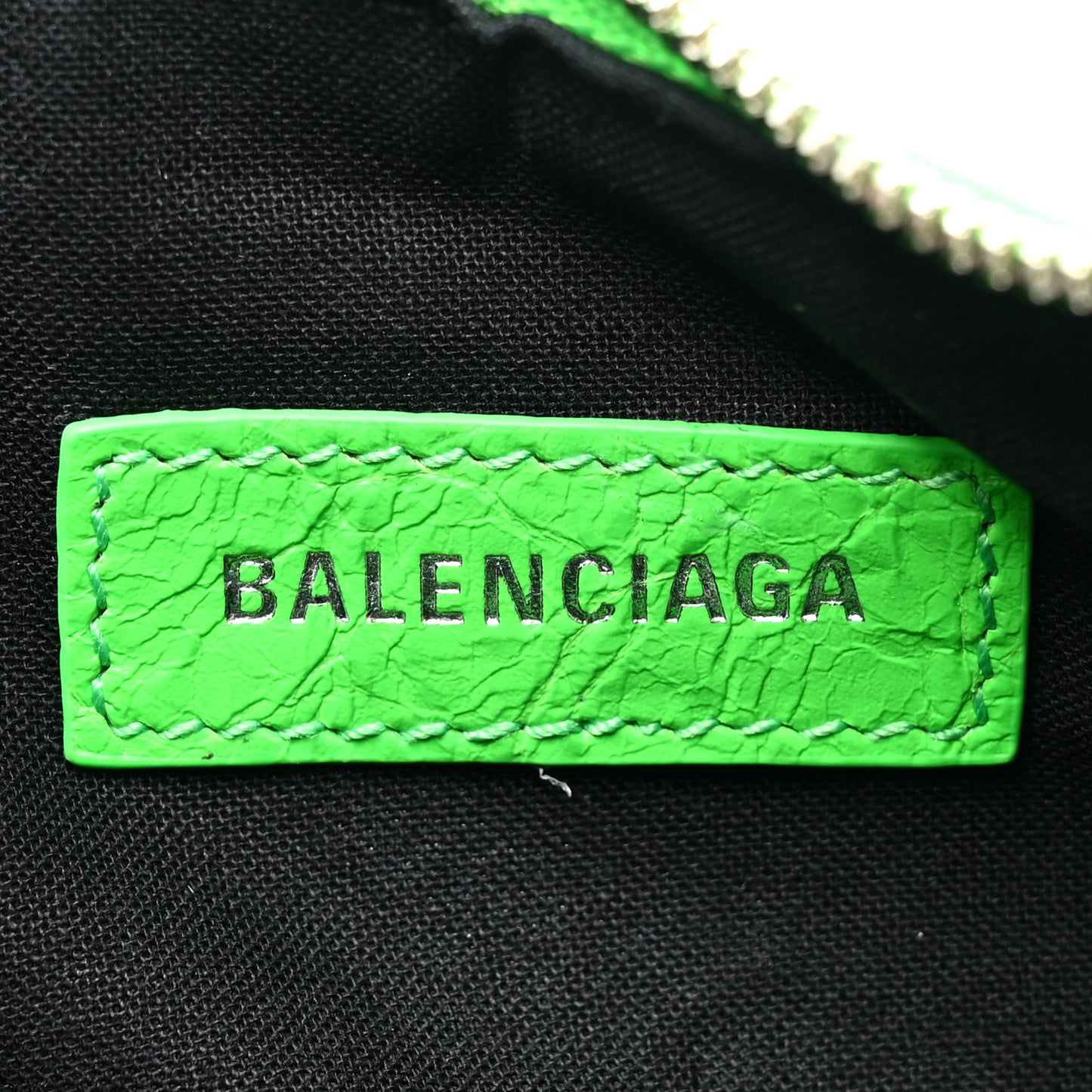 Agneau Arena Crystal Le Cagole Shoulder Bag XS Fluo Green