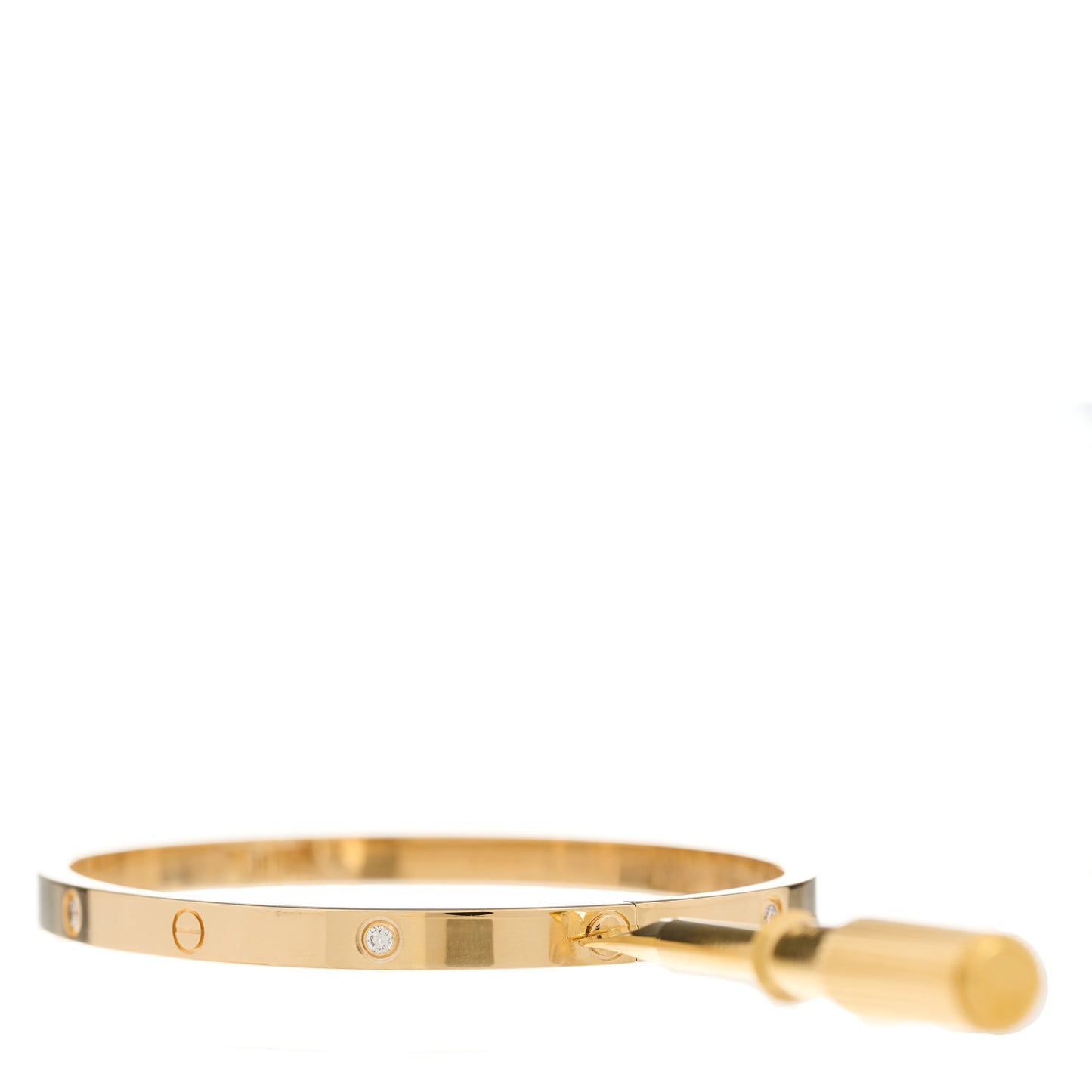 18K Yellow Gold 6 Diamond Small LOVE Bracelet 16
