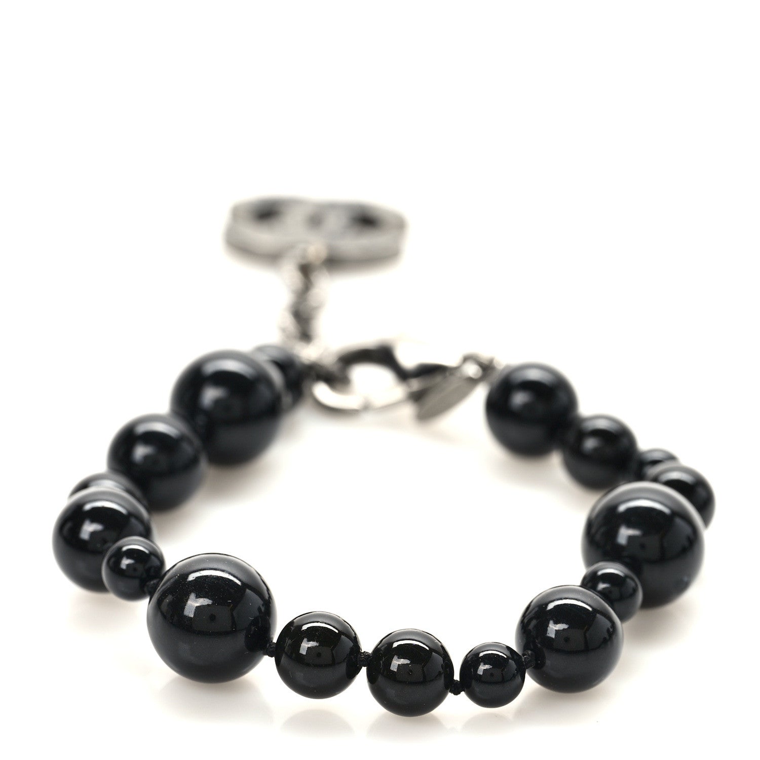 Chanel Glass Bead CC Map Bracelet Ruthenium Black 3 of 5