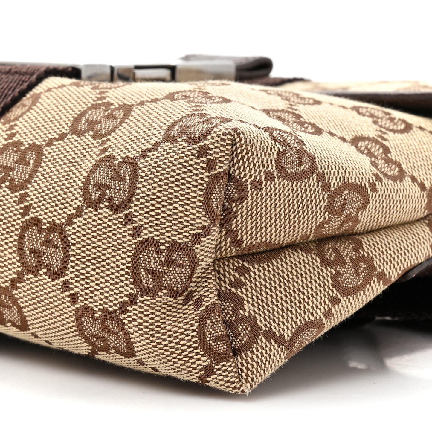 GG Monogram Buckle Belt Bag Dark Brown
