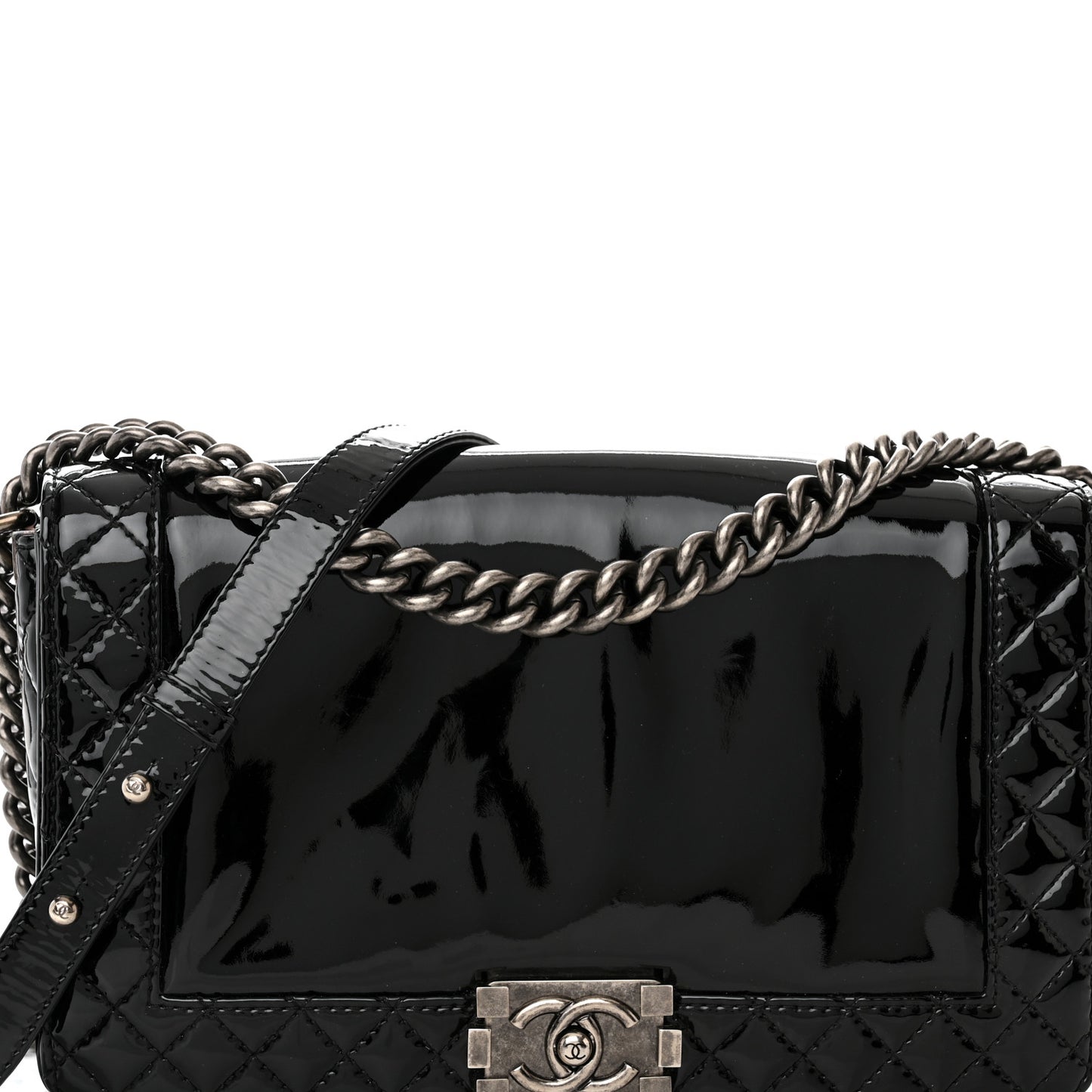 Patent New Medium Boy Reverso Flap Black