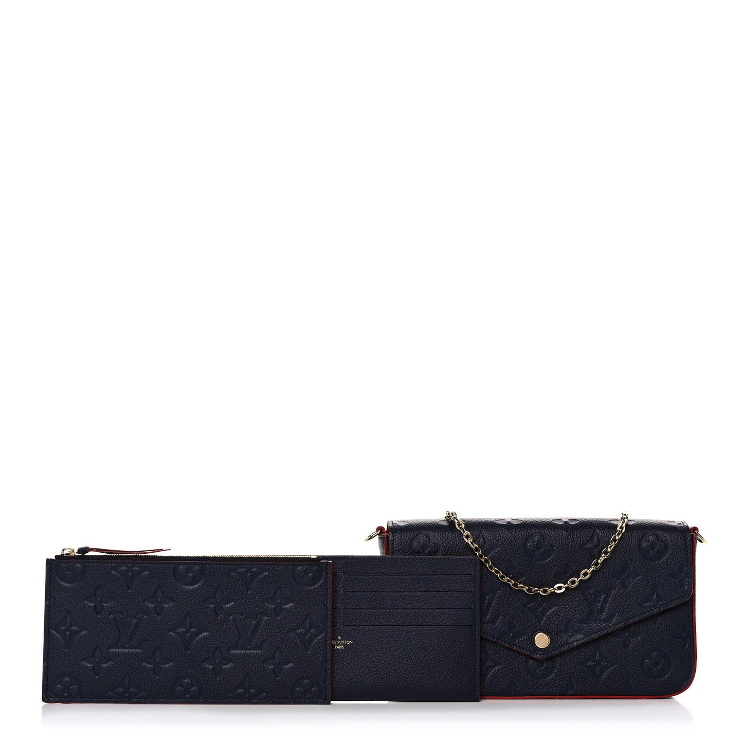 Empreinte Pochette Felicie Chain Wallet Marine Rouge