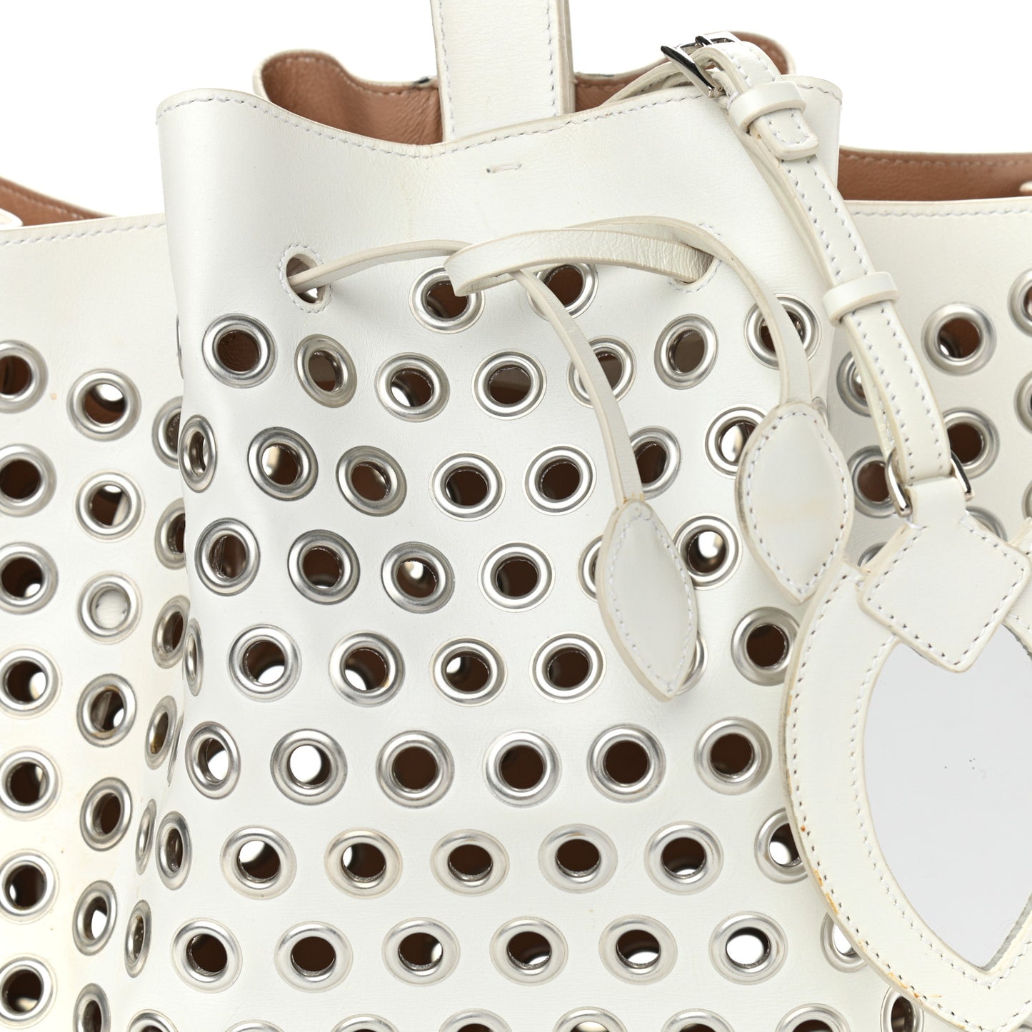 Calfskin Grommet Rose-Marie 28 Bag White