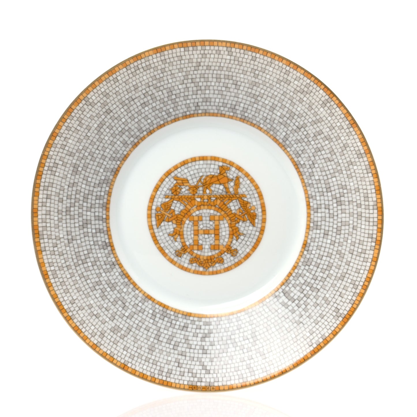 Porcelain Mosaique Au 24 Gold Tea Cup And Saucer Set Of 2