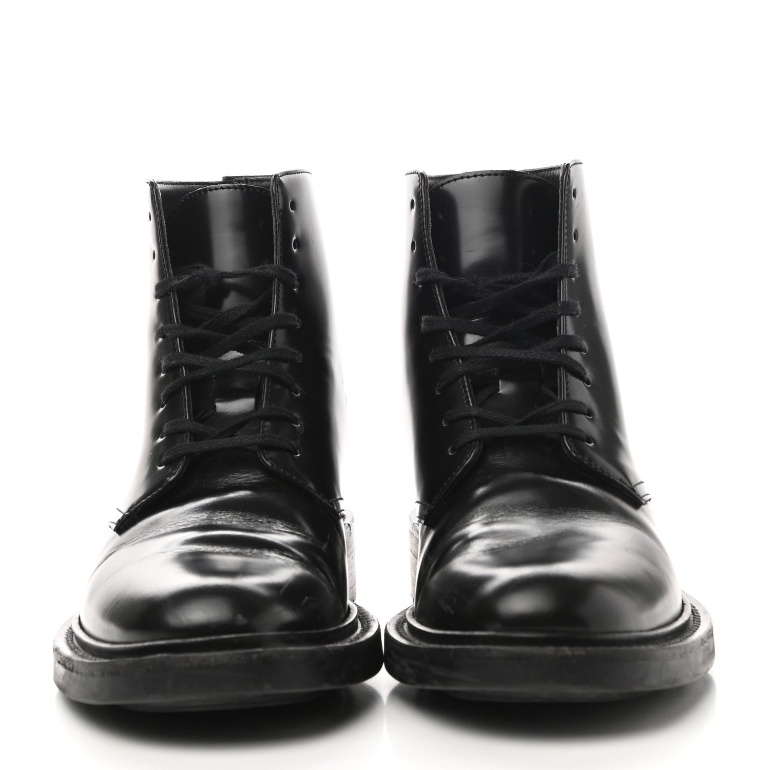 Saint Laurent Calfskin Womens Army Combat Boots 37 Black 2 of 9
