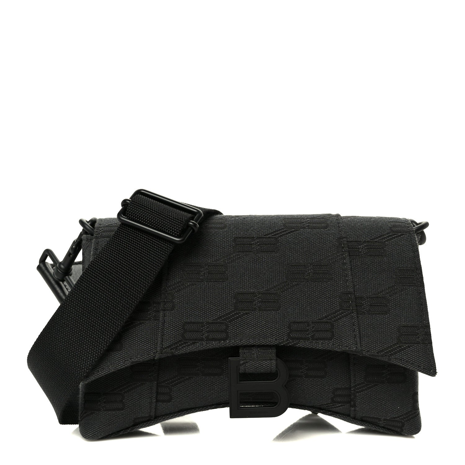 Balenciaga BB Jacquard Monogram XSS Downtown Shoulder Bag Black