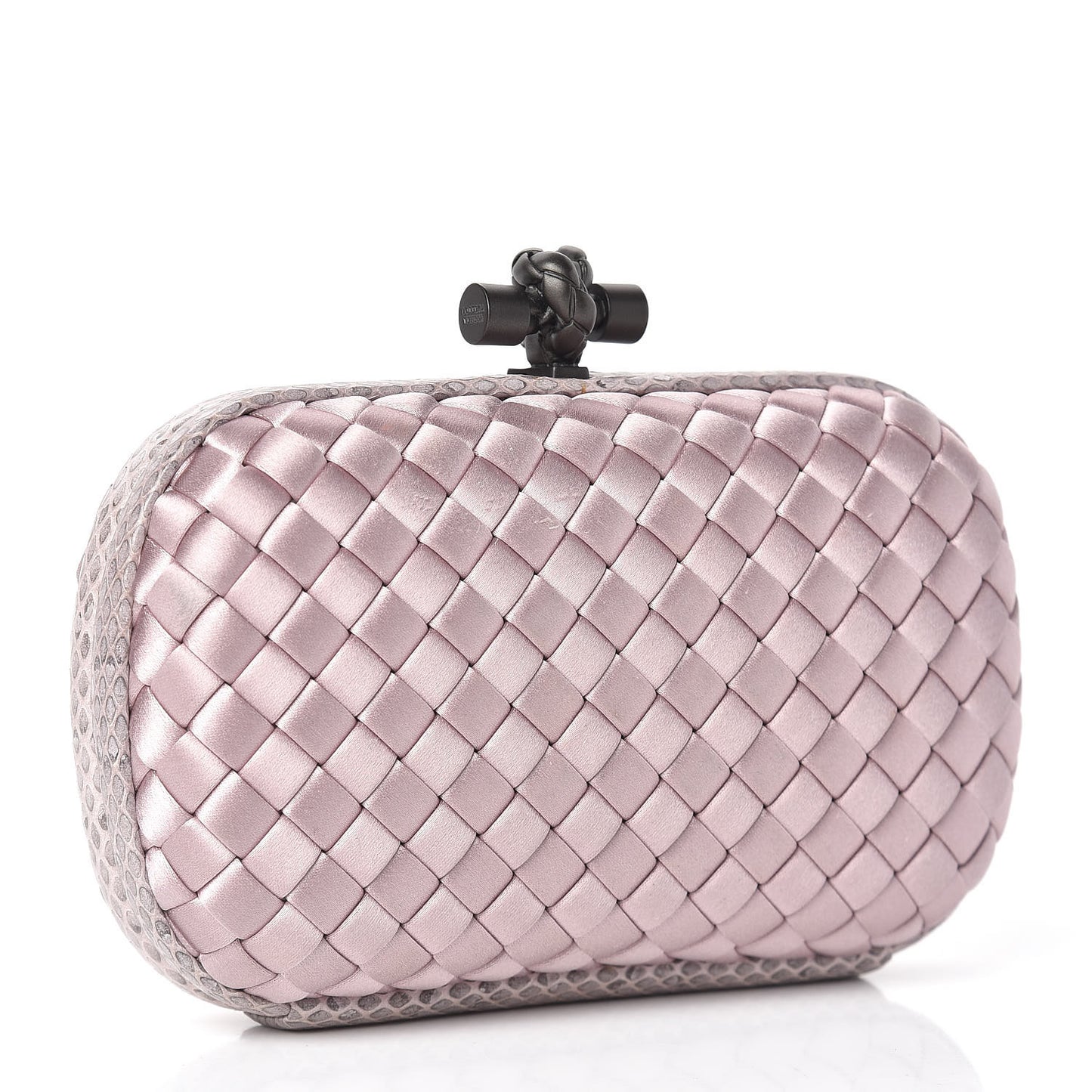 Satin Intreccio Impero Ayers Knot Clutch Lilac