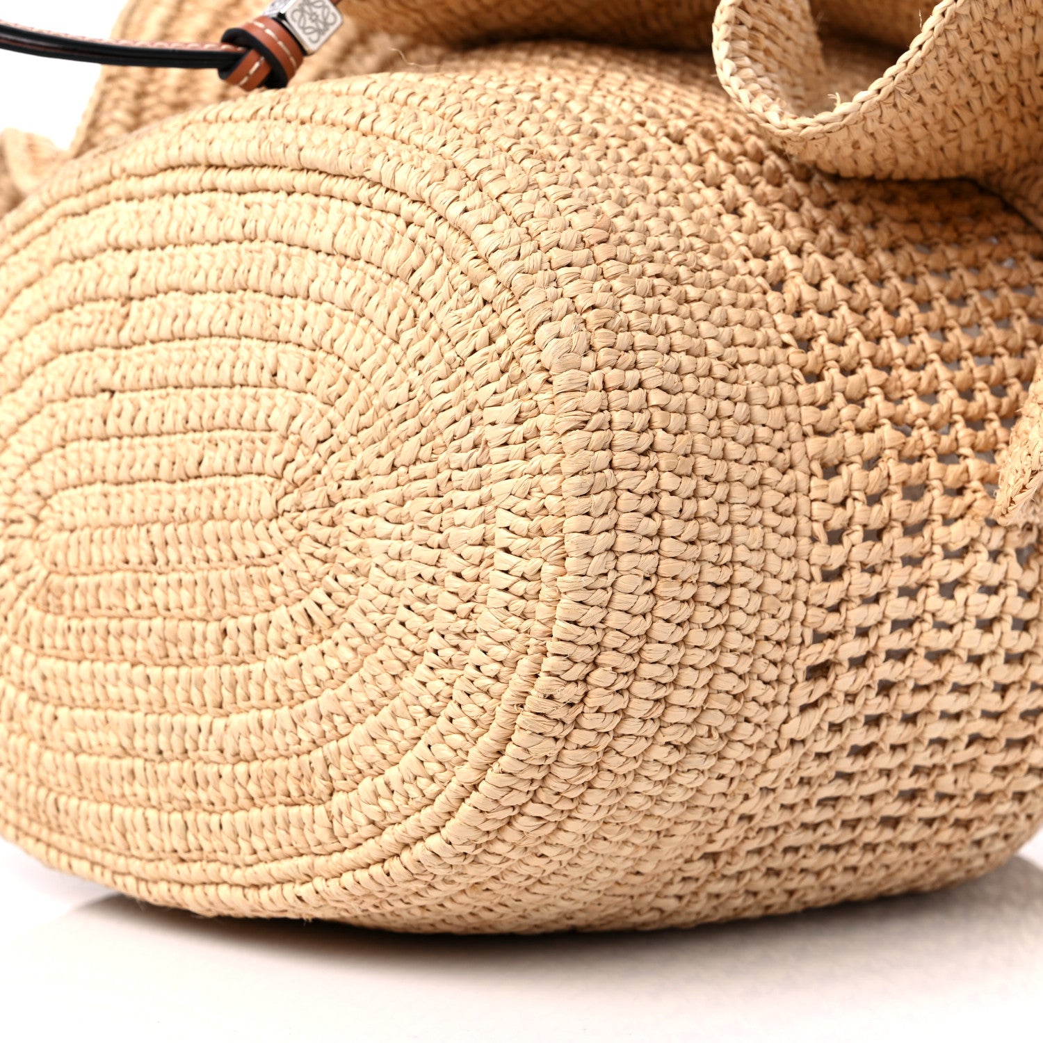 Loewe Raffia Calfskin Balloon Ruffles Bucket Bag Natural Tan 8 of 8