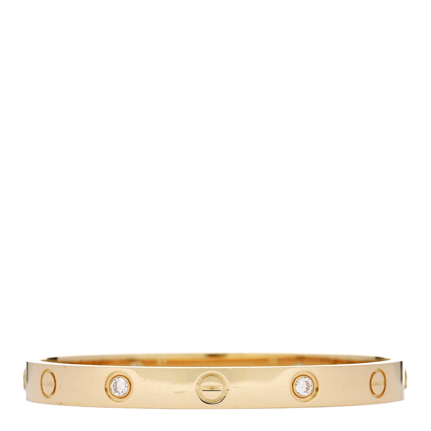 18K Yellow Gold 4 Diamond LOVE Bracelet 16