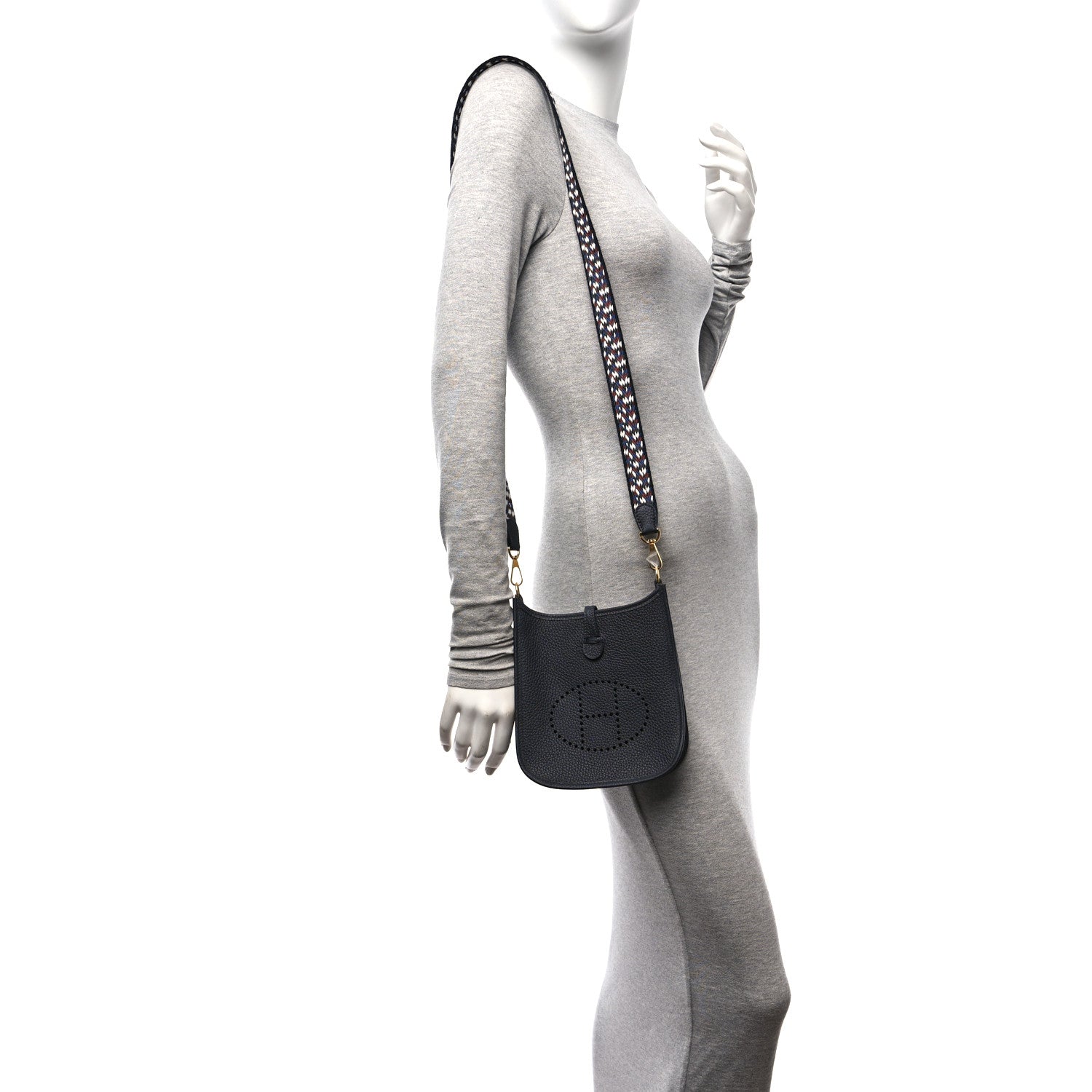 Hermes Taurillon Clemence Zigzag Evelyne TPM Caban Black Bleu Zellige Indigo 2 of 10