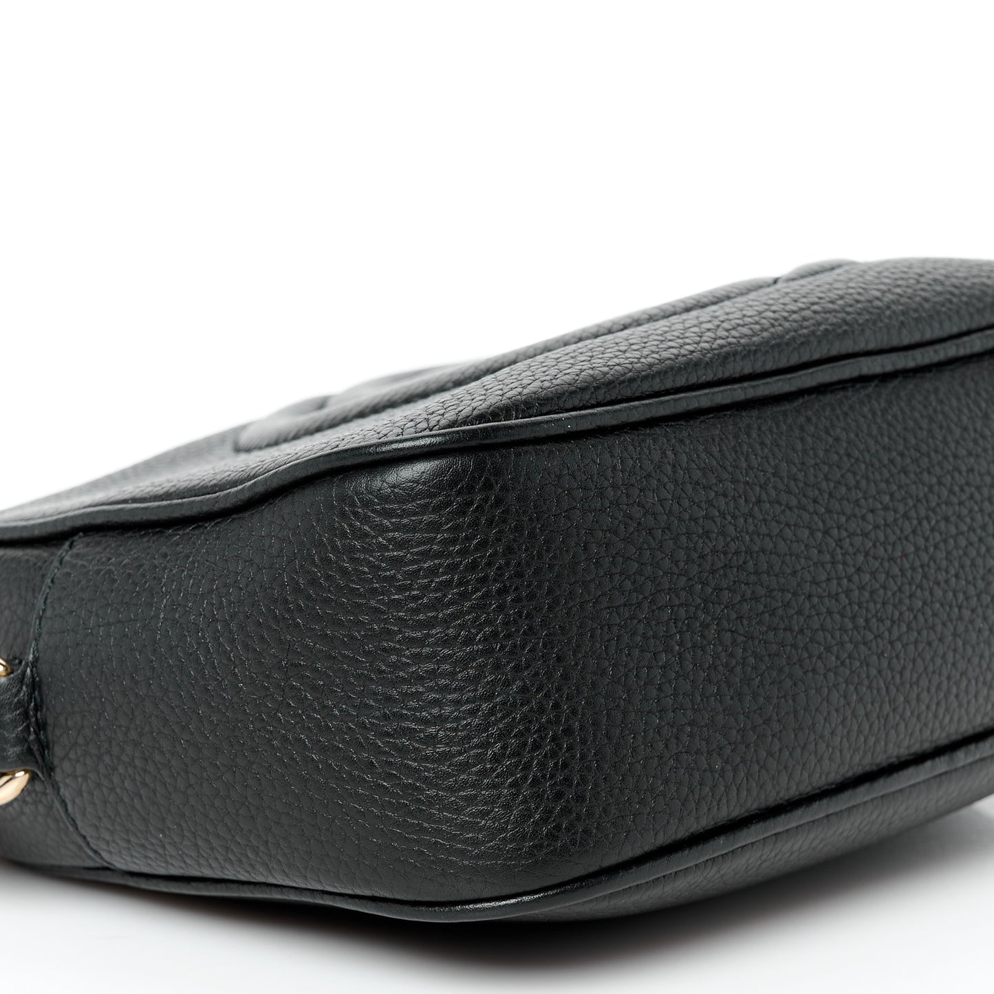 Pebbled Calfskin Small Soho Disco Bag Black