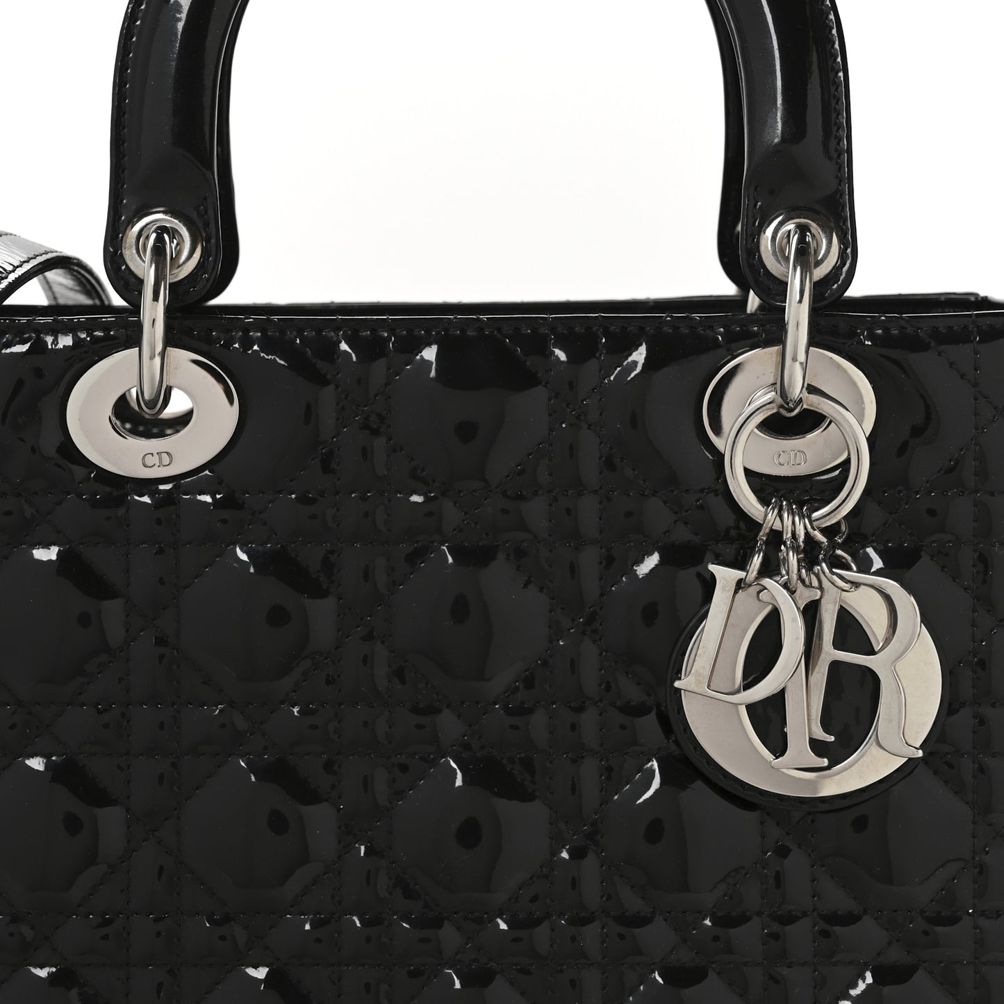 Patent Cannage Medium Lady Dior Black