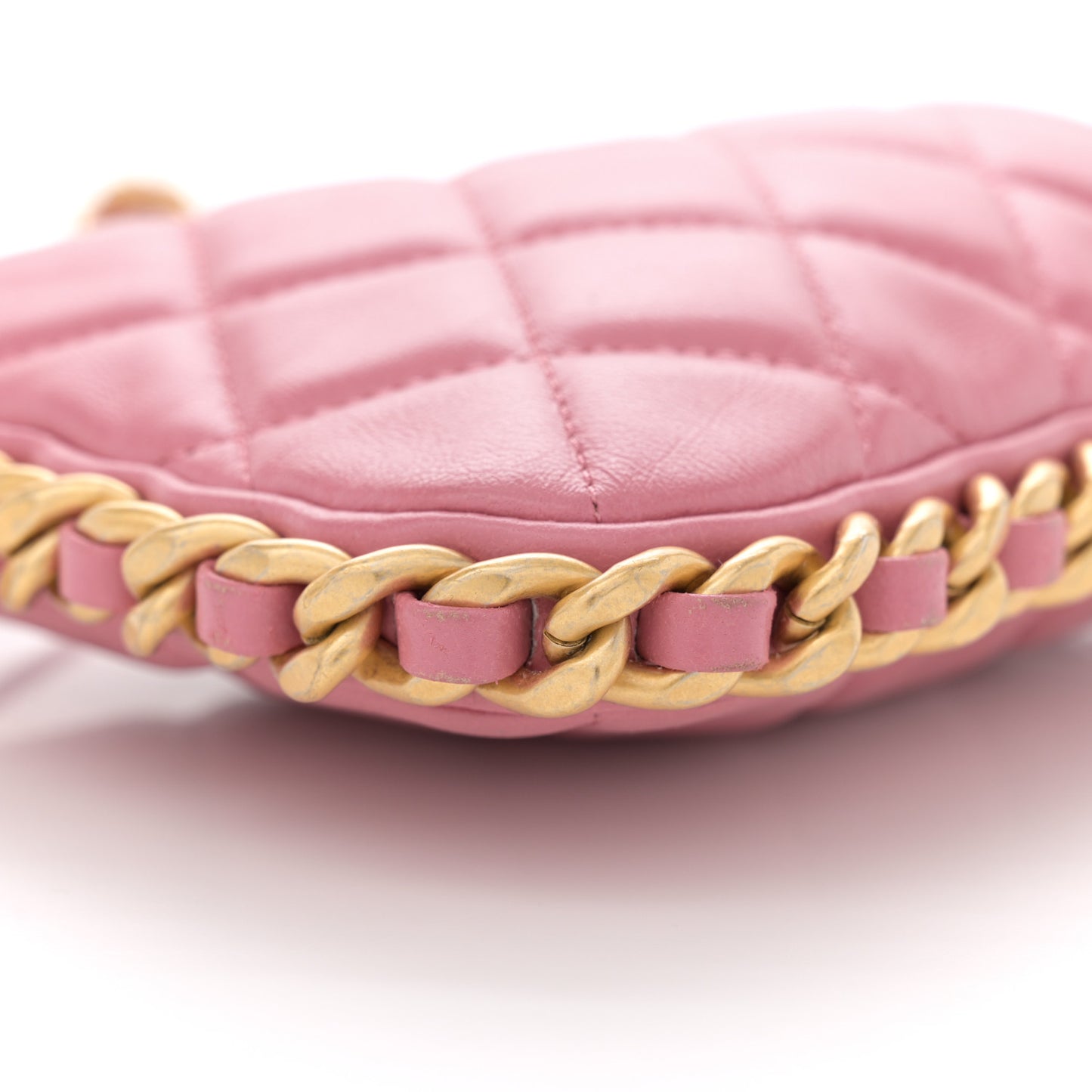 Lambskin Quilted Chain Around Top Handle Mini Bag Pink