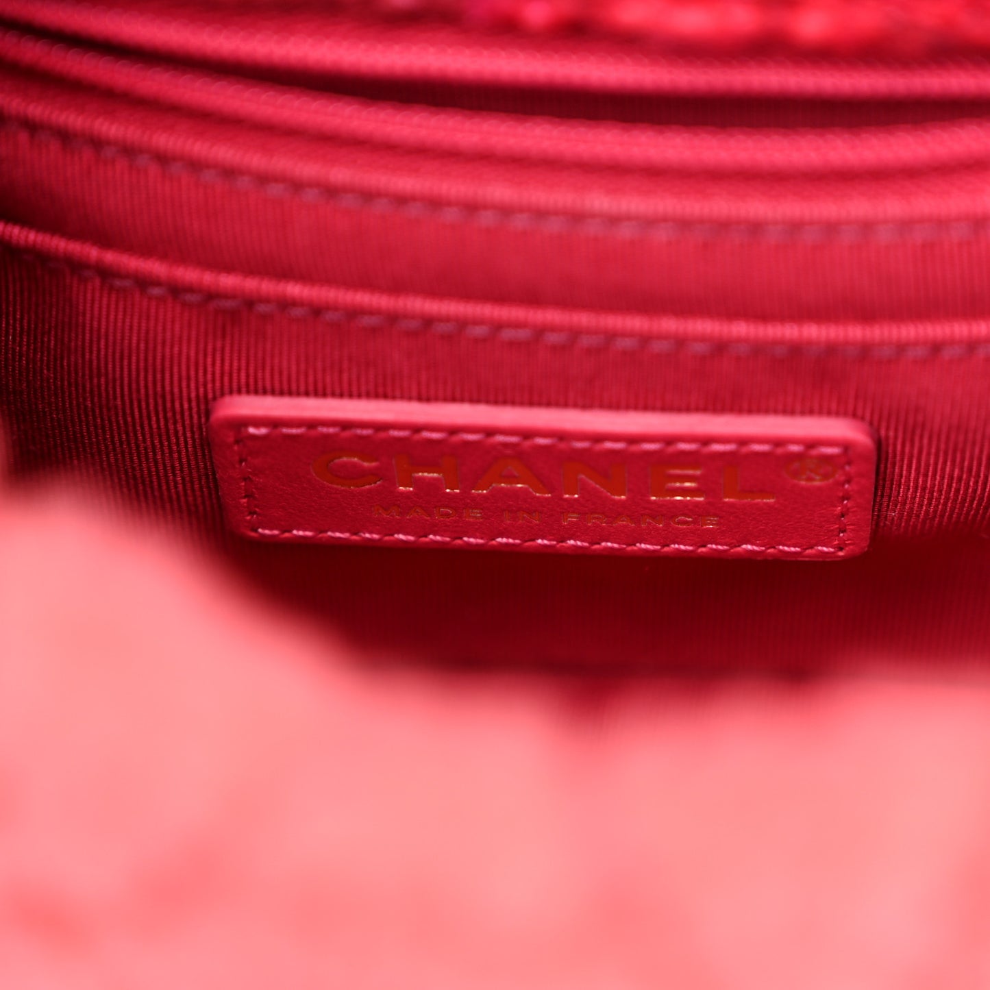 Shearling Tweed Quilted Mini Square Flap Bag Pink