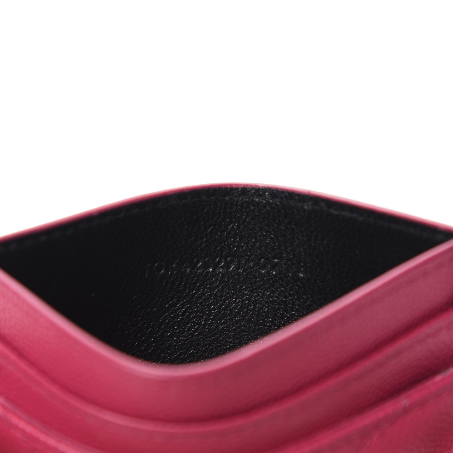 Grain De Poudre Matelasse Chevron Monogram Credit Card Case Fresh Fuxia
