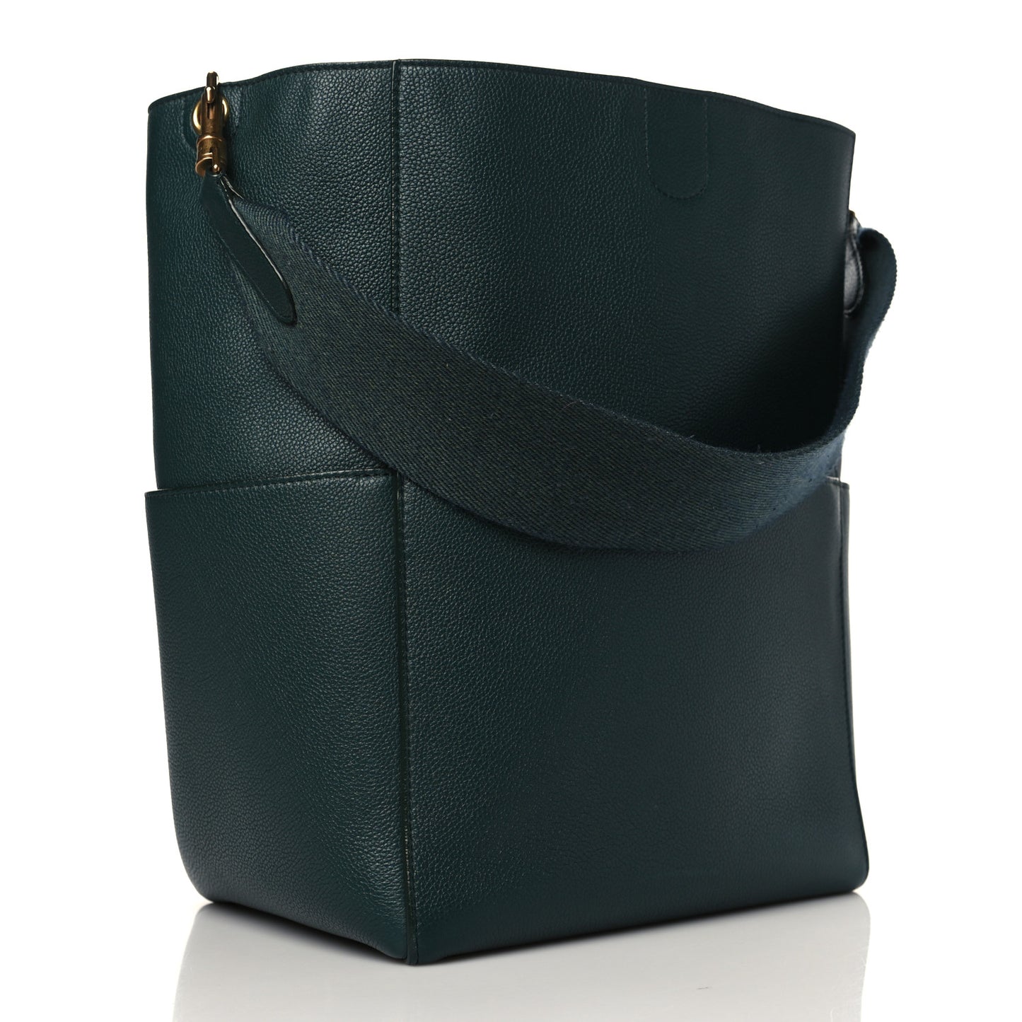 Soft Grained Calfskin Sangle Bucket Bag Amazone
