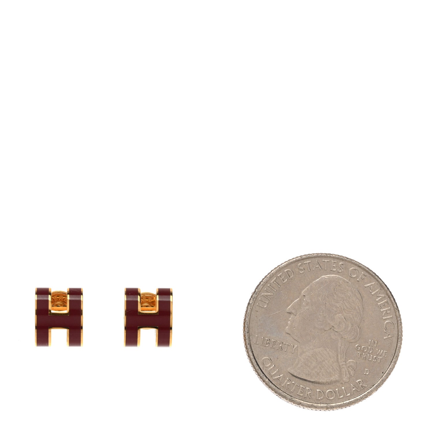 Hermes Gold Lacquered Mini Pop H Earrings Anemone 2 of 5
