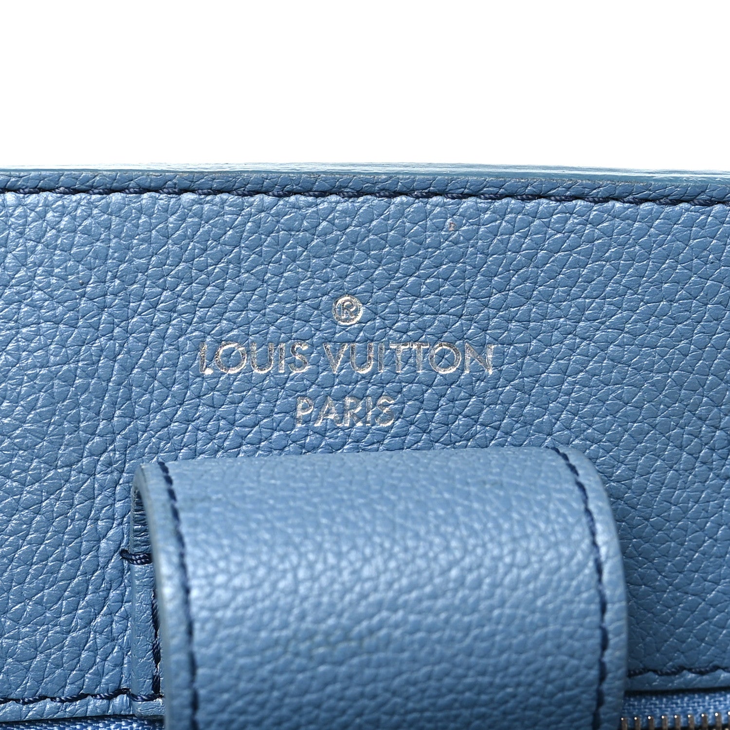Louis Vuitton Calfskin Lockme Bucket Blue Jean 6 of 11
