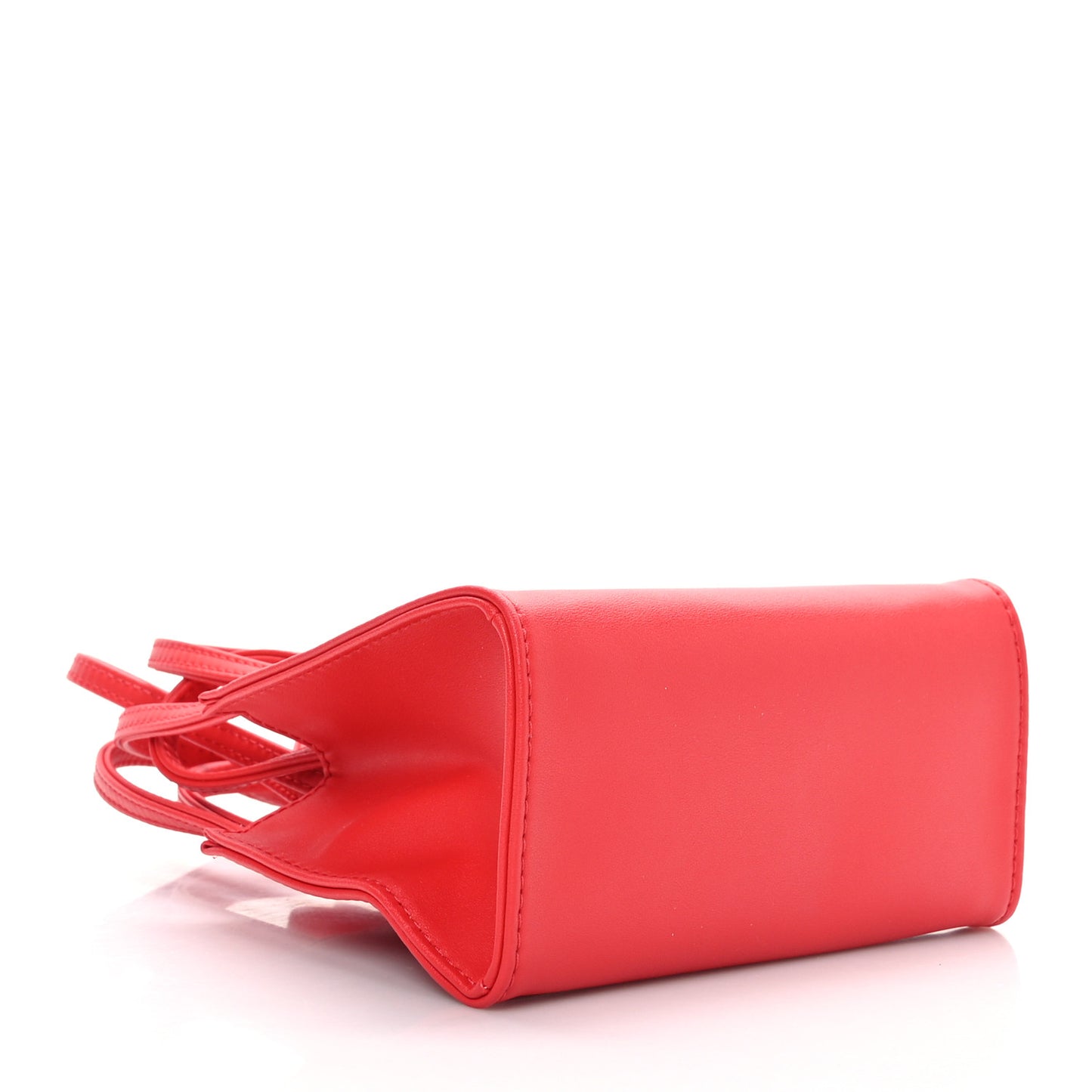 Vegan Leather Small Shopping Bag Red
