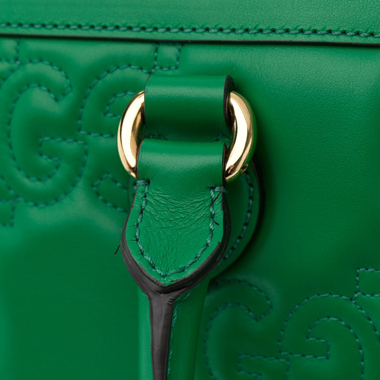 Calfskin GG Matelasse Tote Bag Bright Green