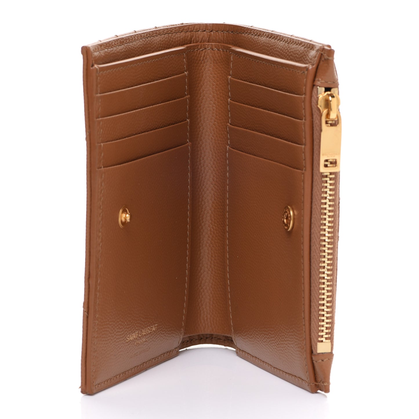 Grain De Poudre Matelasse Chevron Monogram Zipped Card Case Natural Dark