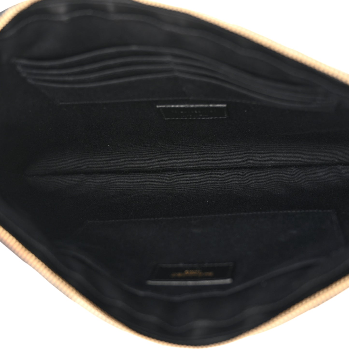 Calfskin Matelasse Chevron Monogram Document Holder Black