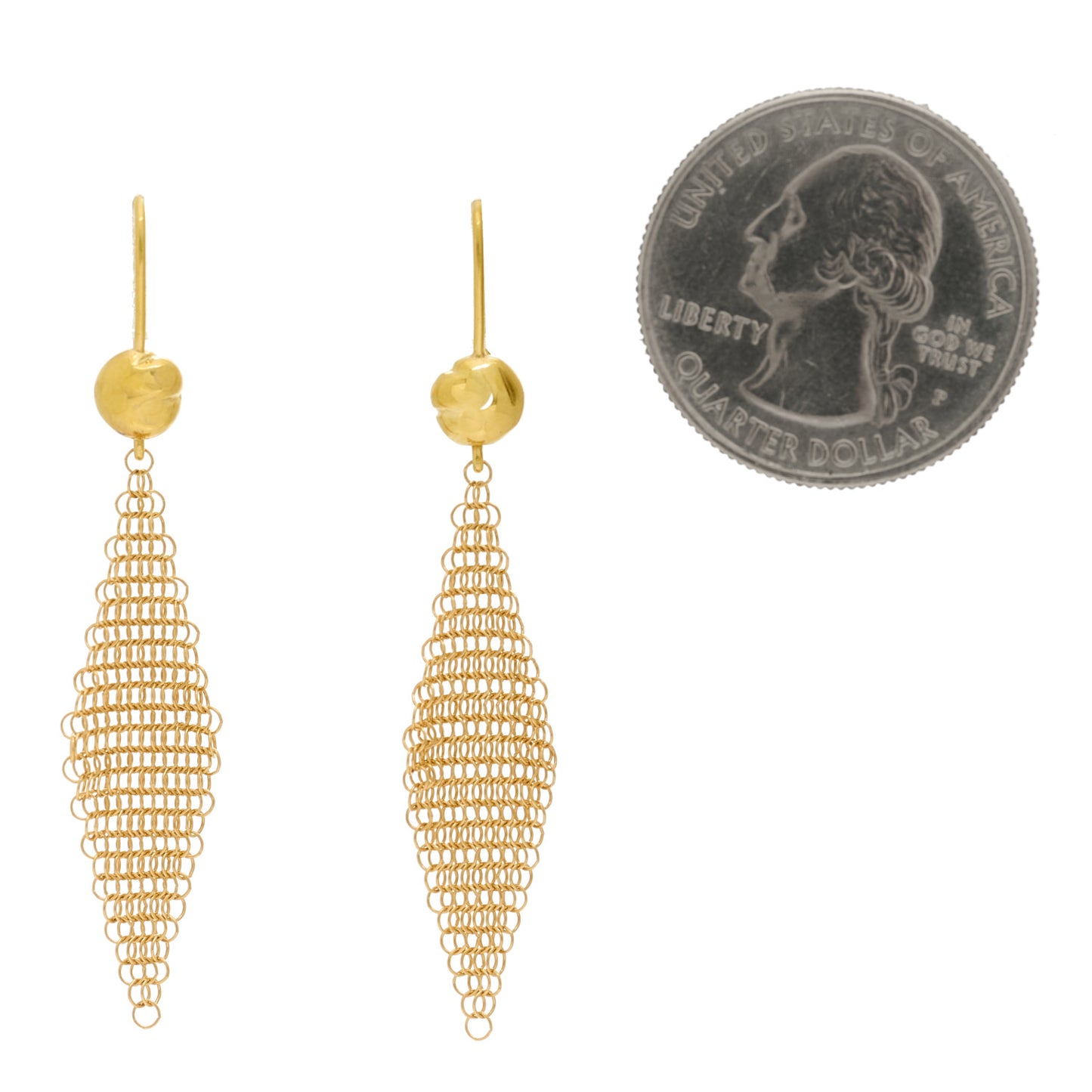 18K Yellow Gold Mini Elsa Peretti Mesh Earrings