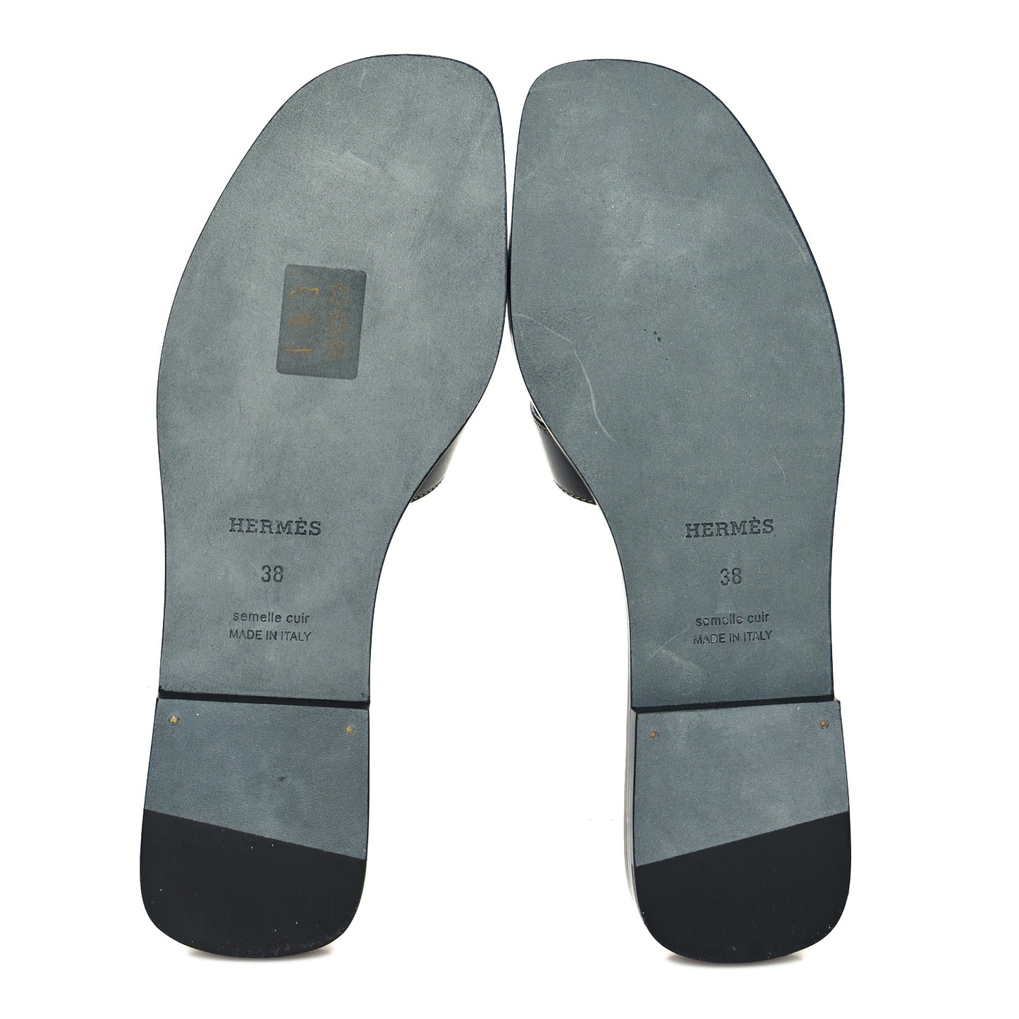 Box Calfskin Oran Sandals 38 Black