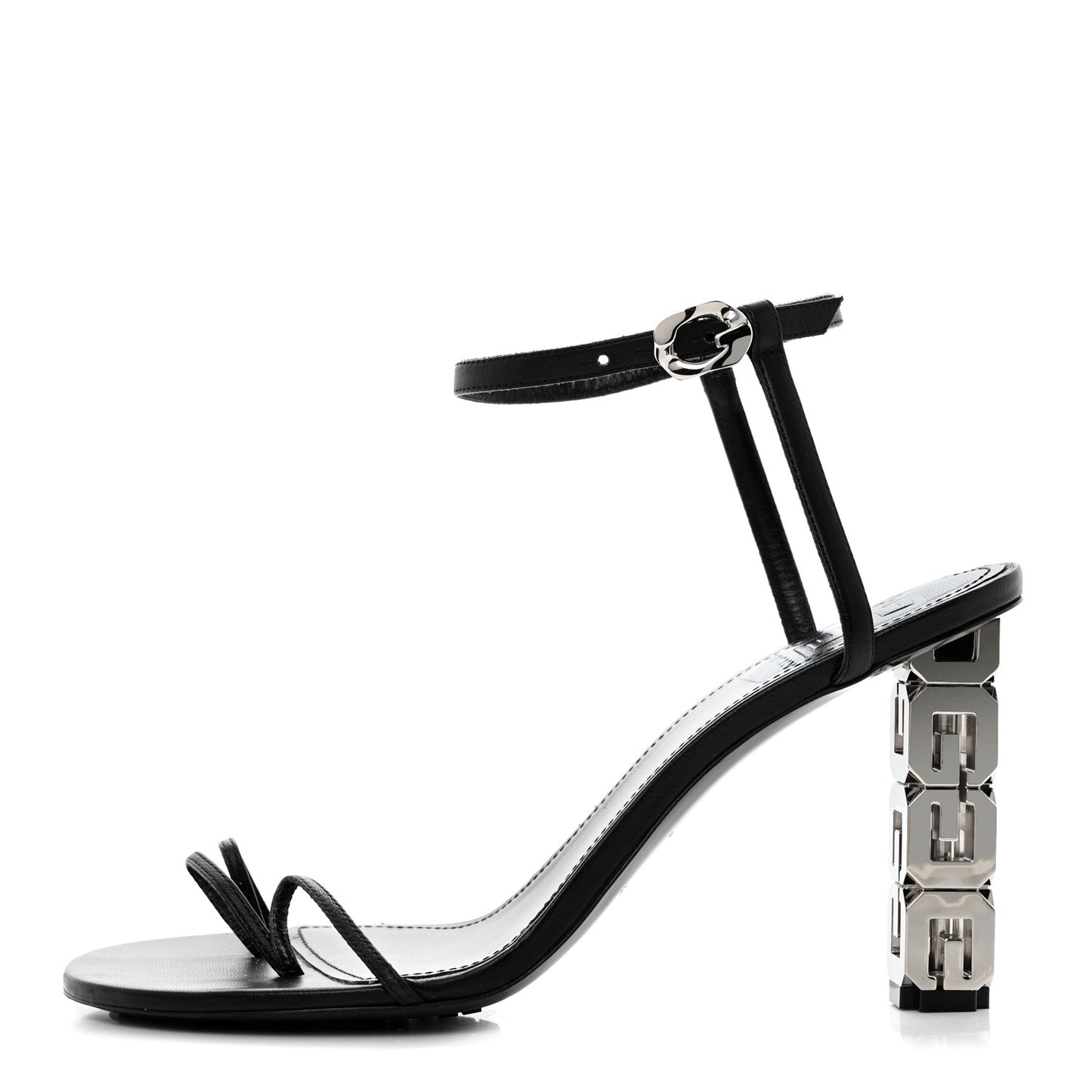 Smooth Nappa G Cube 85mm Sandals 41 Black