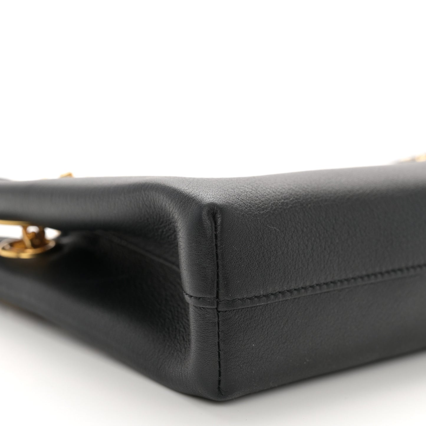 Supple Grained Calfskin Medium Newspaper Bag Black
