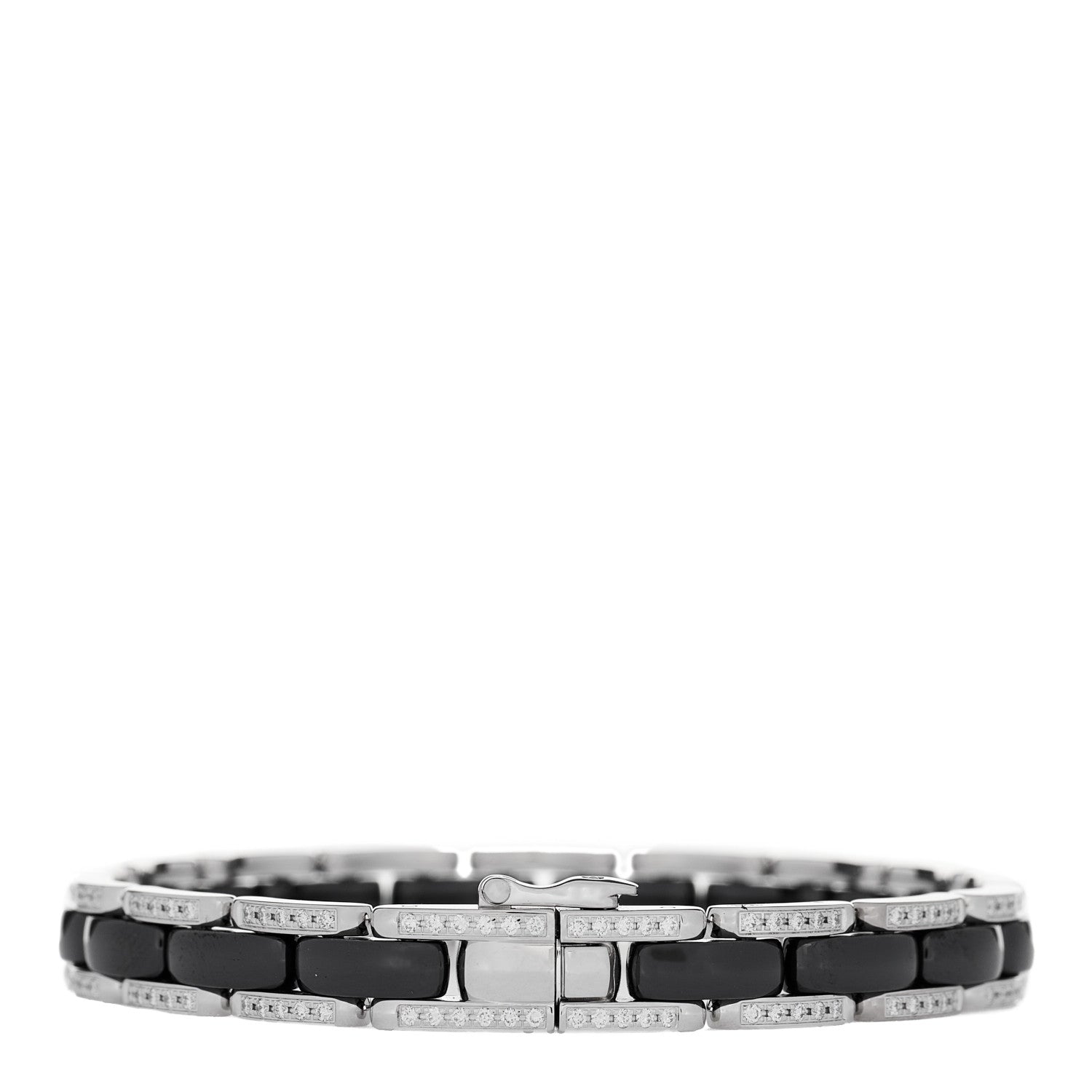 CHANEL CC Black Leather and Chain Bracelet – Luxury Labels CHANEL Authentic Black Bracelet main image 2