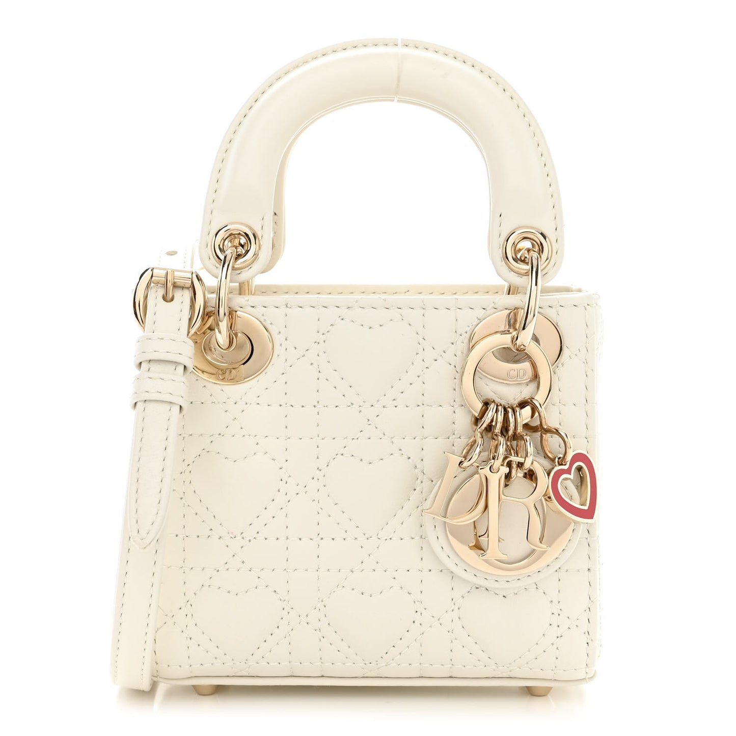 Calfskin Cannage Dioramour Micro Lady Dior Dior White