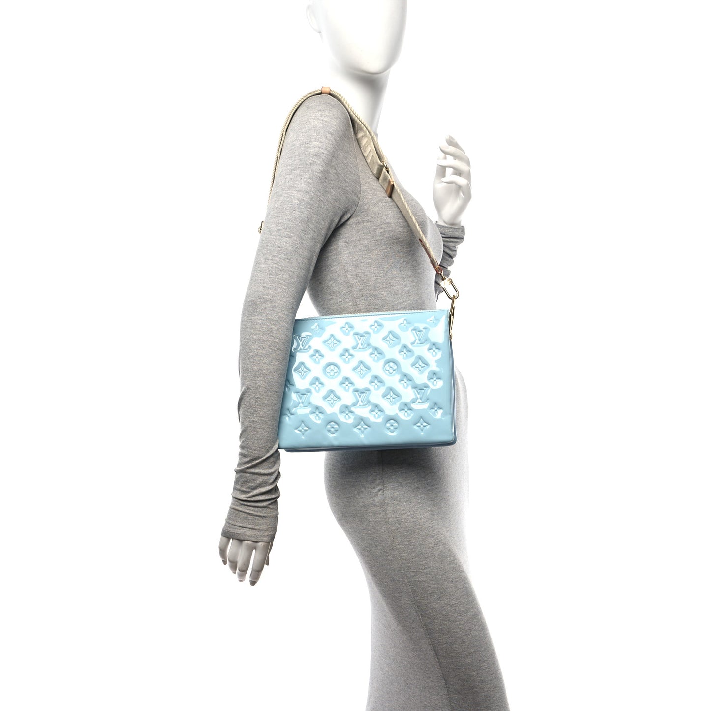 Patent Embossed Monogram Coussin PM Sky Blue