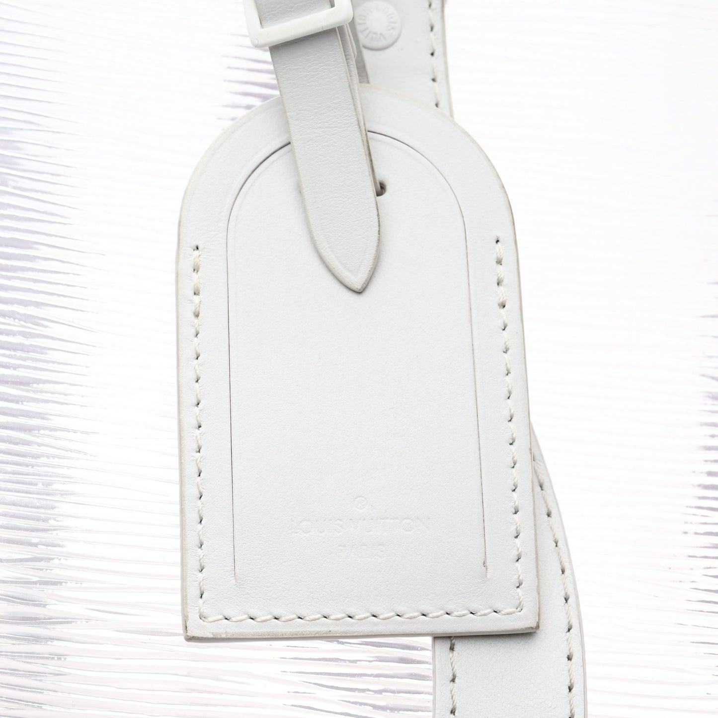 PVC Epi Embossed Wavy Keepall Bandouliere 50 White