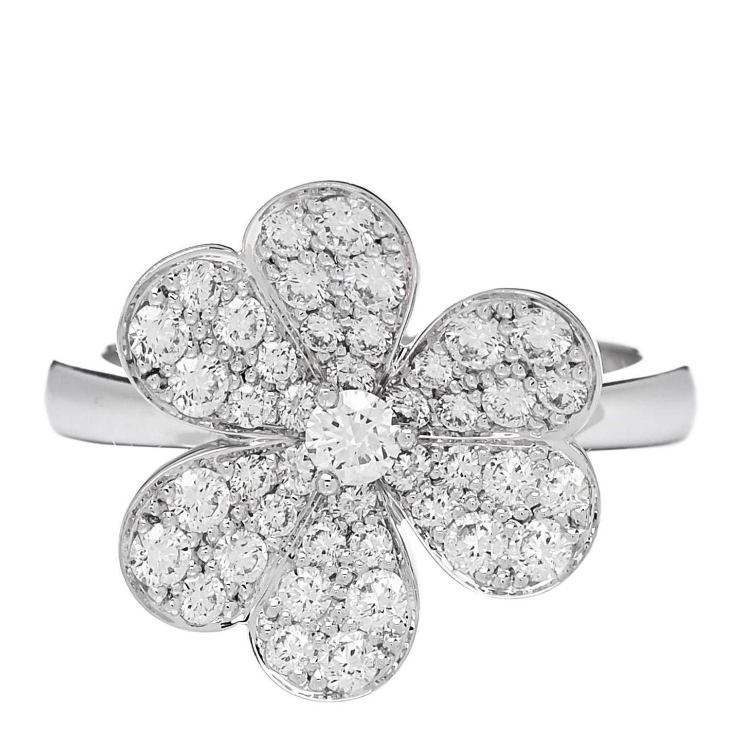 18K White Gold Diamond Small Frivole Ring 52 6