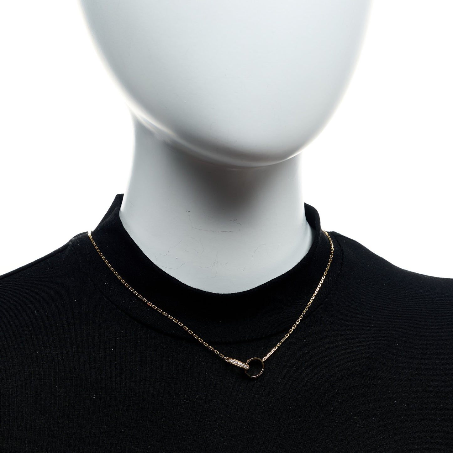 18K Yellow Gold Diamond Interlocking LOVE Necklace